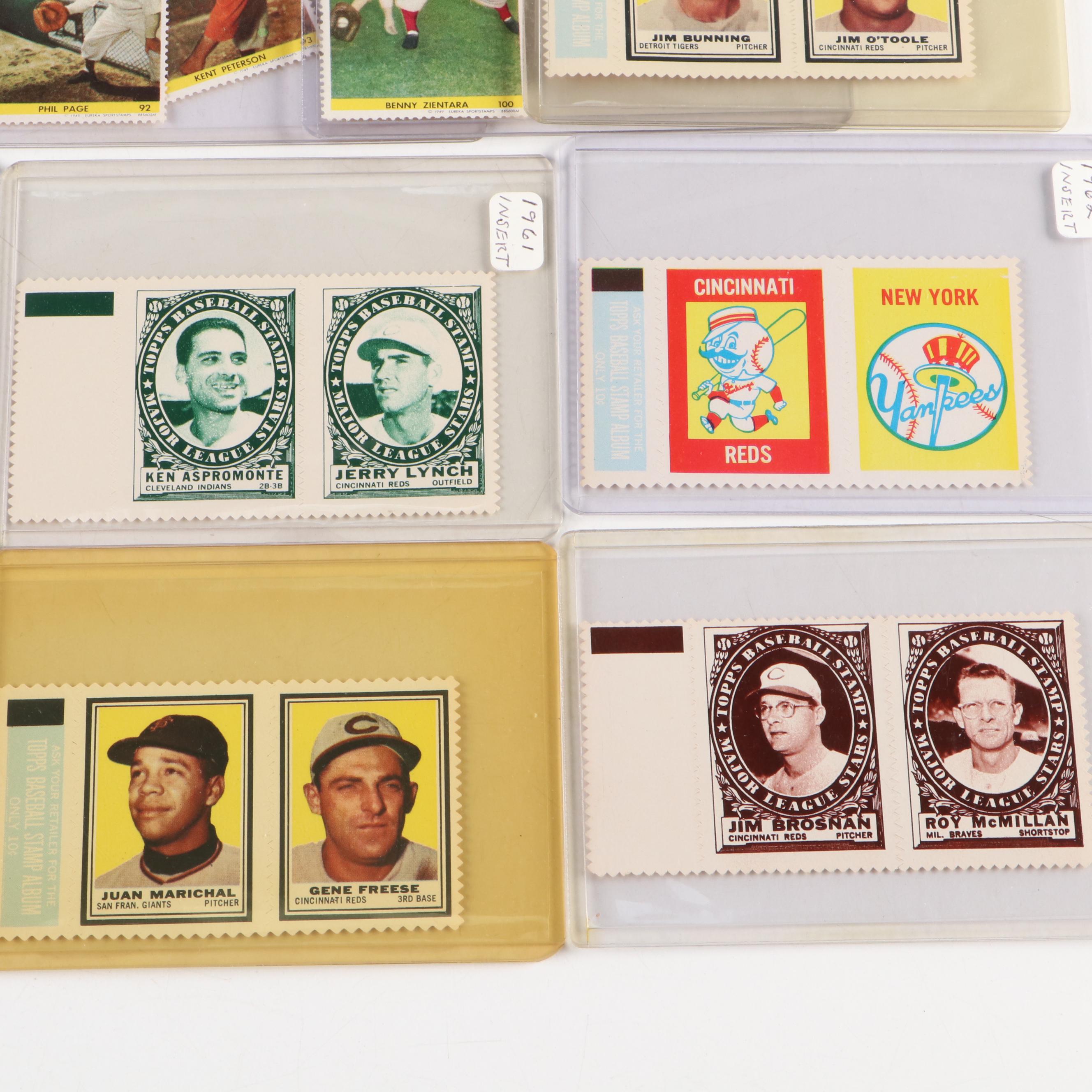 Topps and More Baseball Stamps with Juan Marichal, Gil Hodges, 1940s–1960s