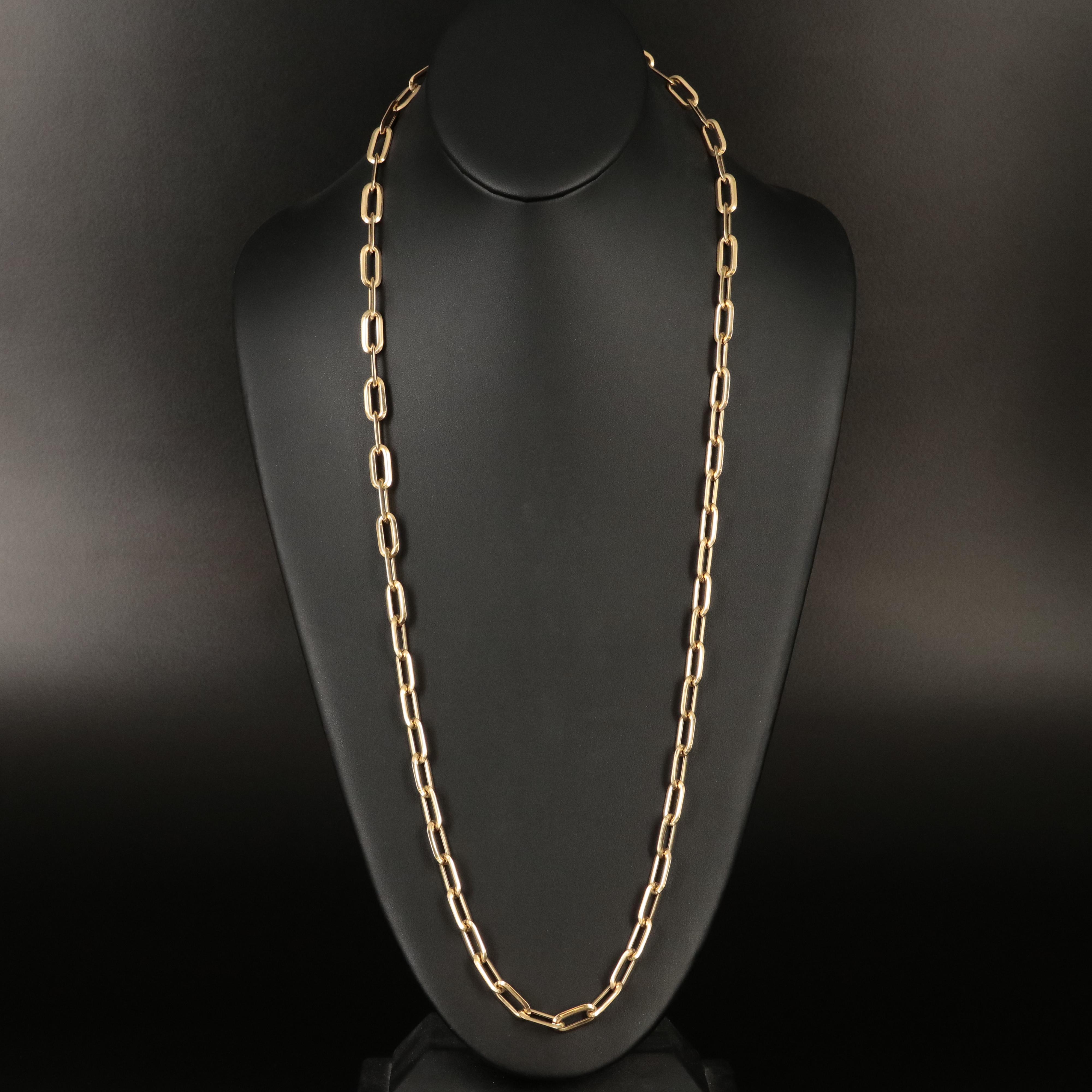 Italian 18K Paper Clip Chain Necklace