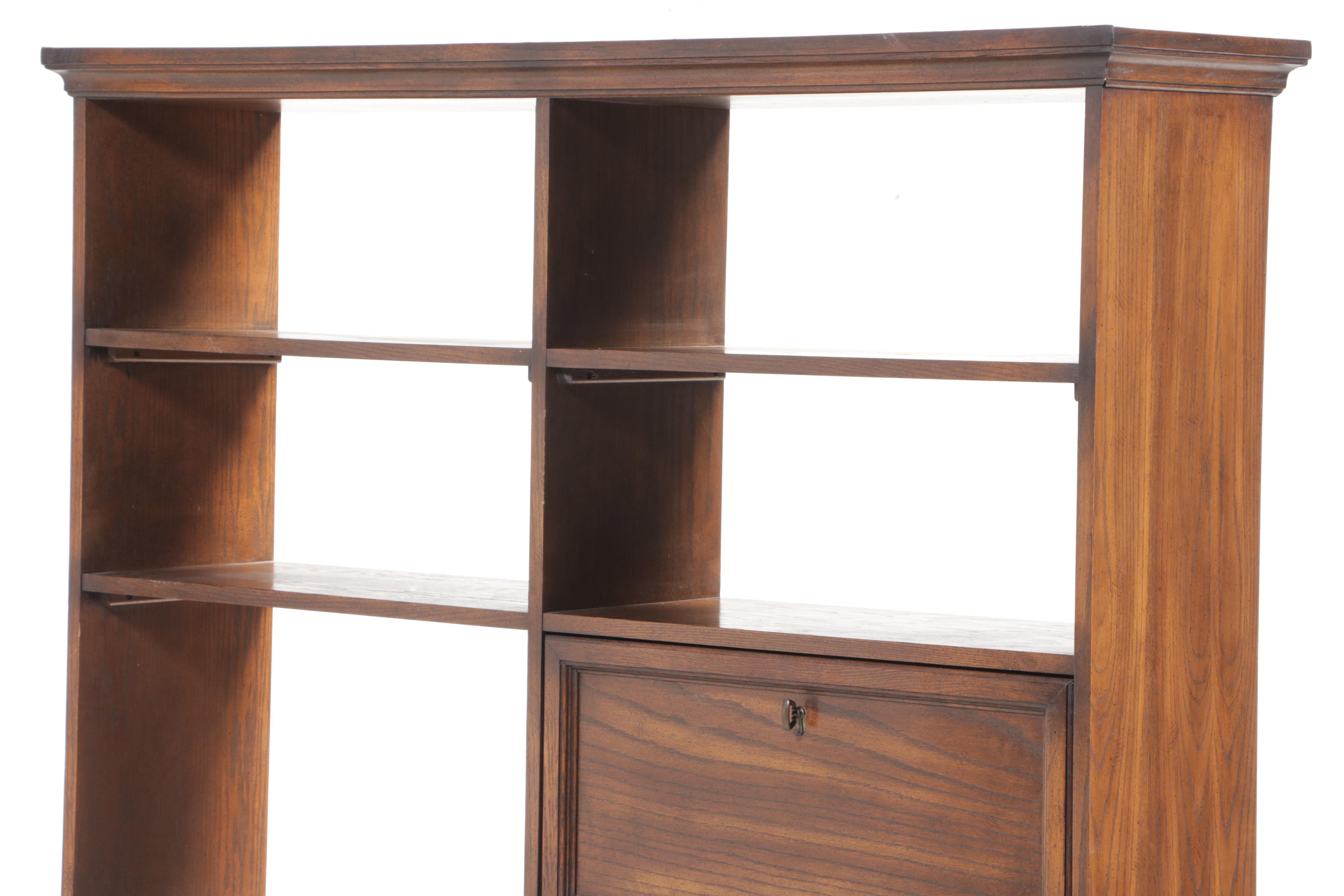 Mediterranean Style Oak Secretary Bookcase/Room Divider