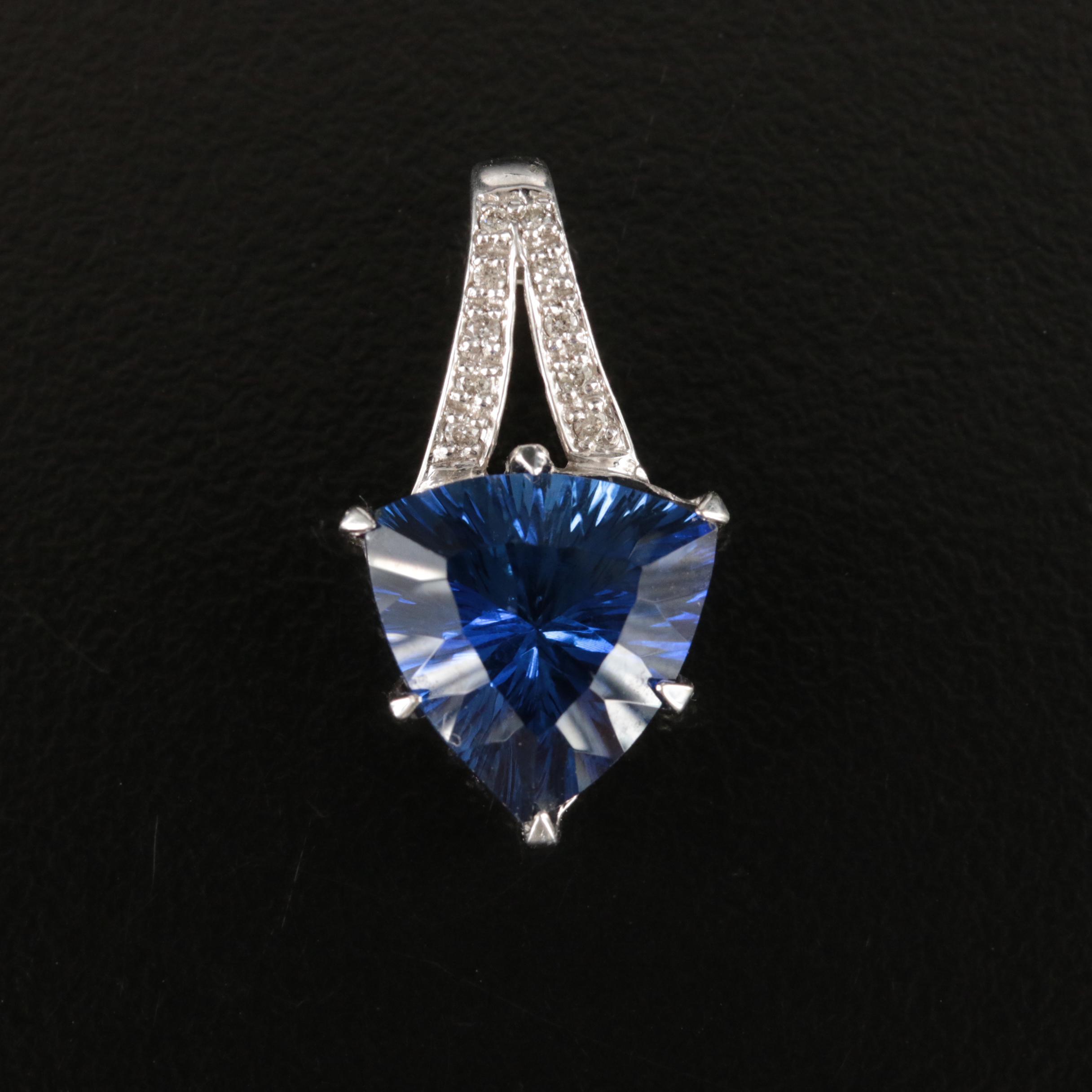 10K Sapphire and Diamond Pendant
