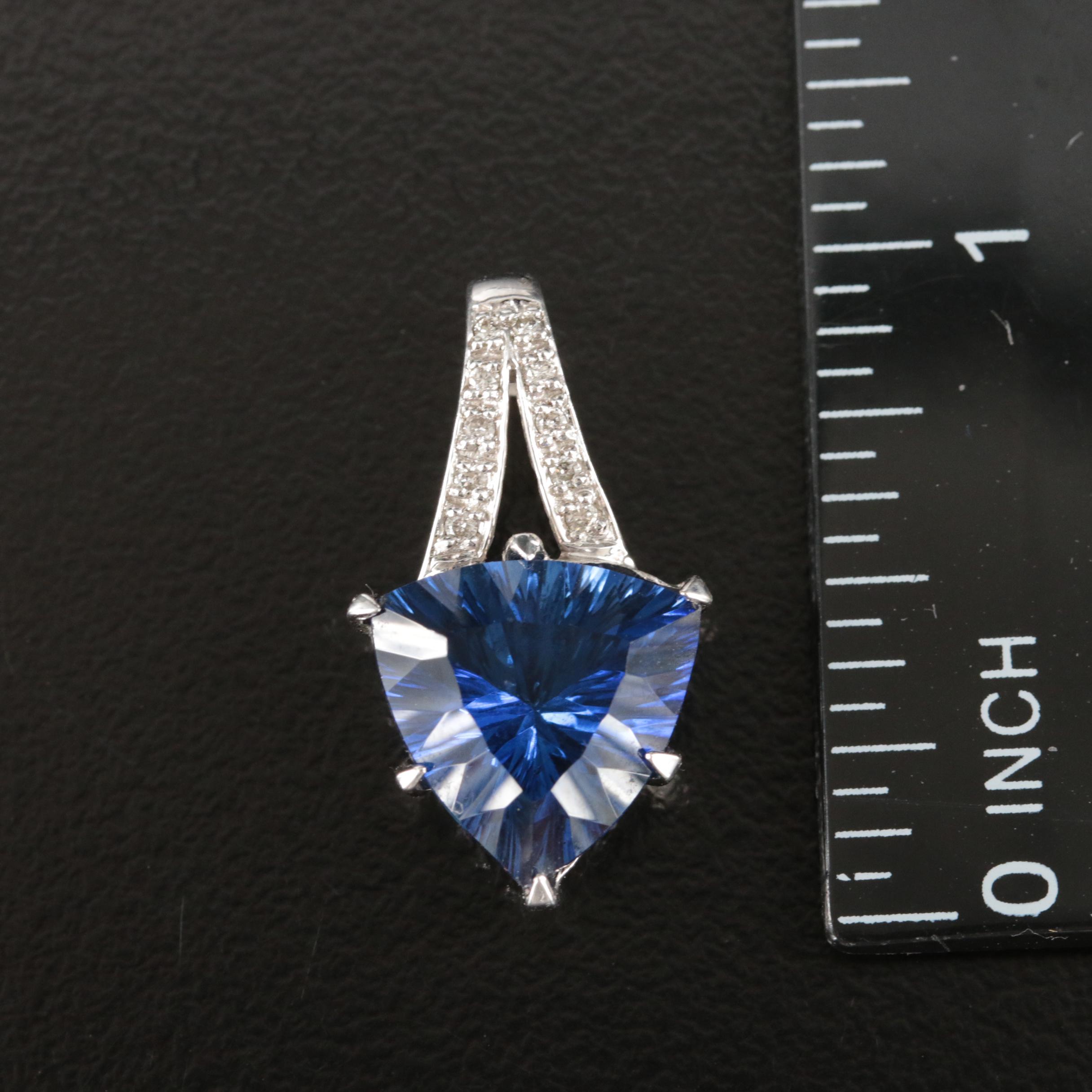 10K Sapphire and Diamond Pendant