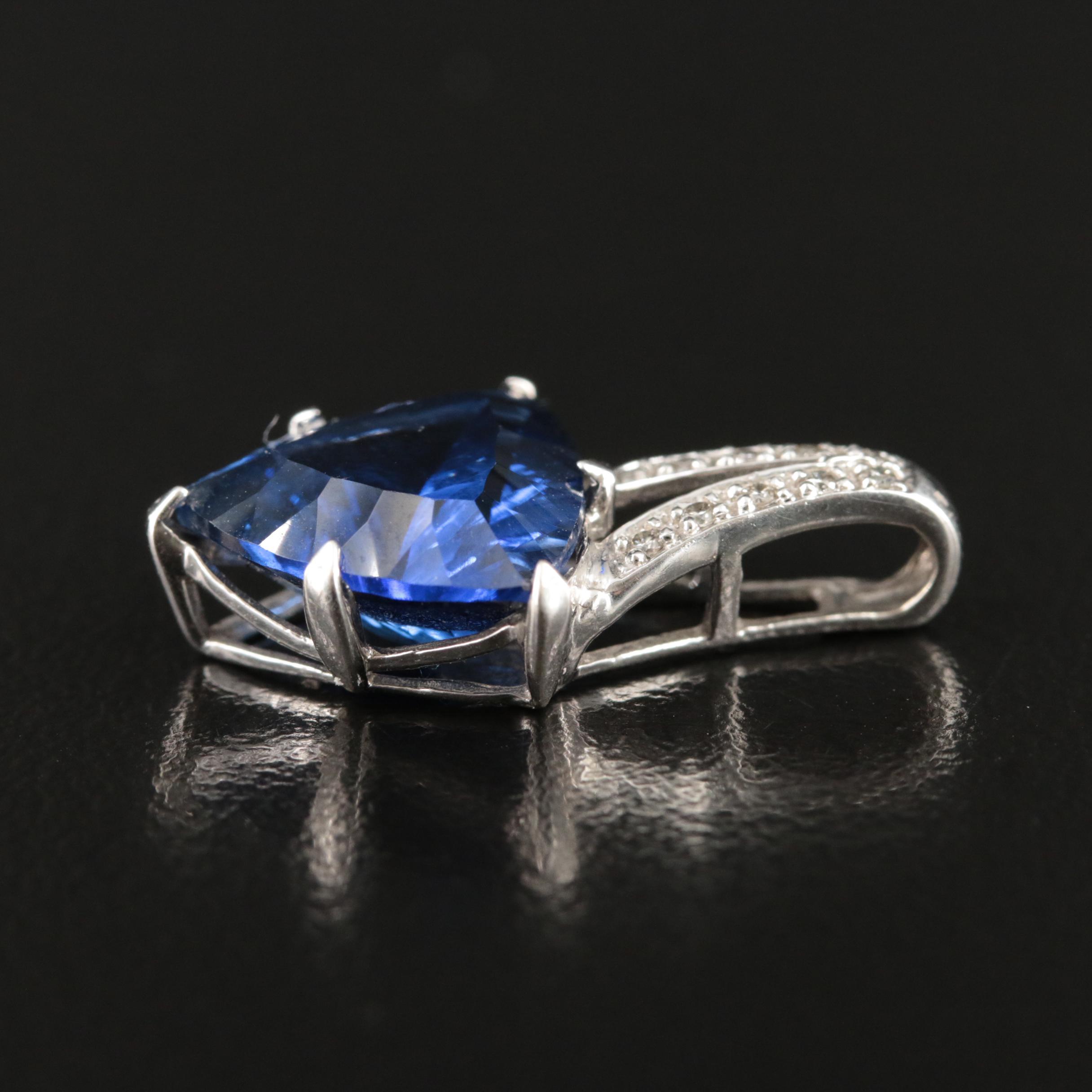 10K Sapphire and Diamond Pendant