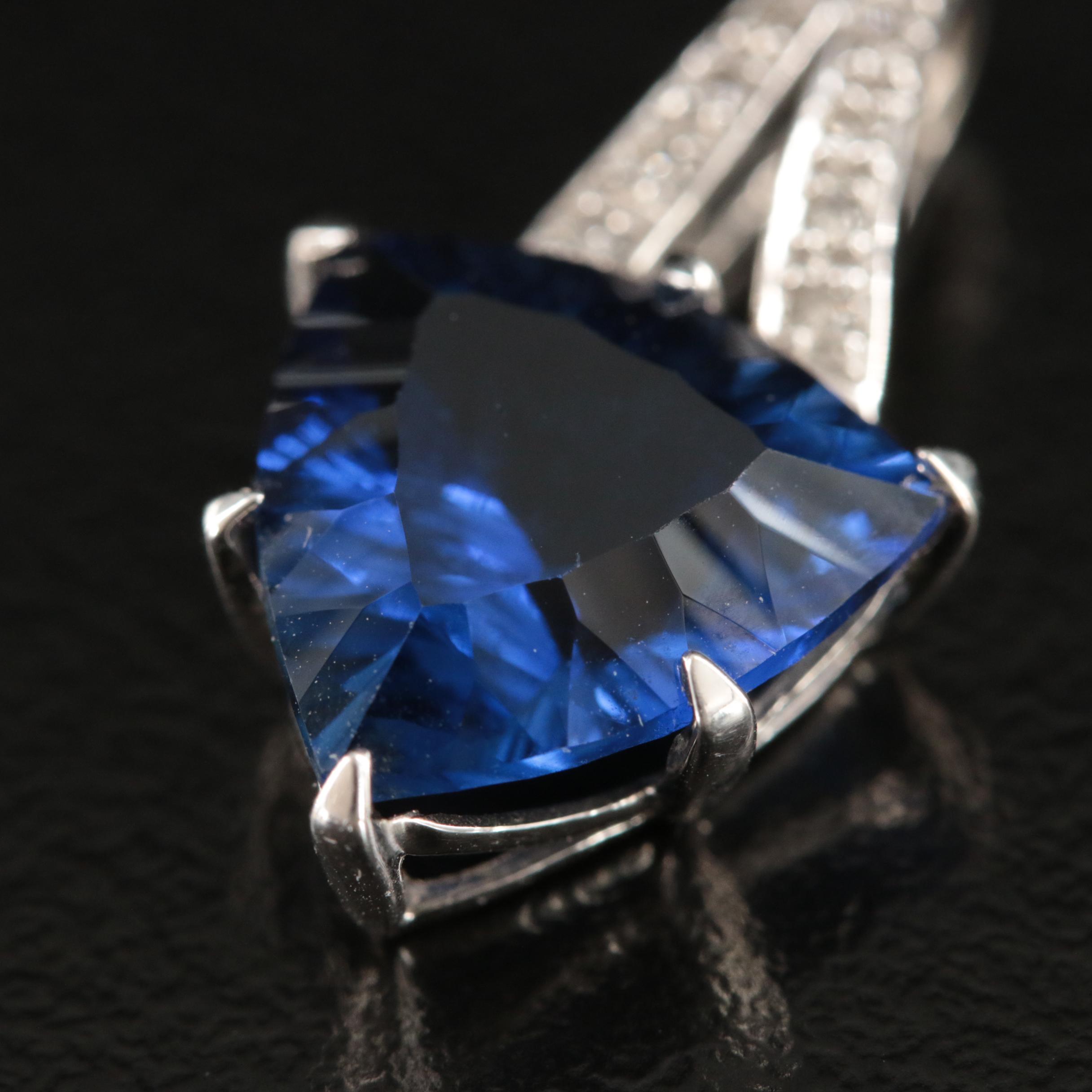 10K Sapphire and Diamond Pendant
