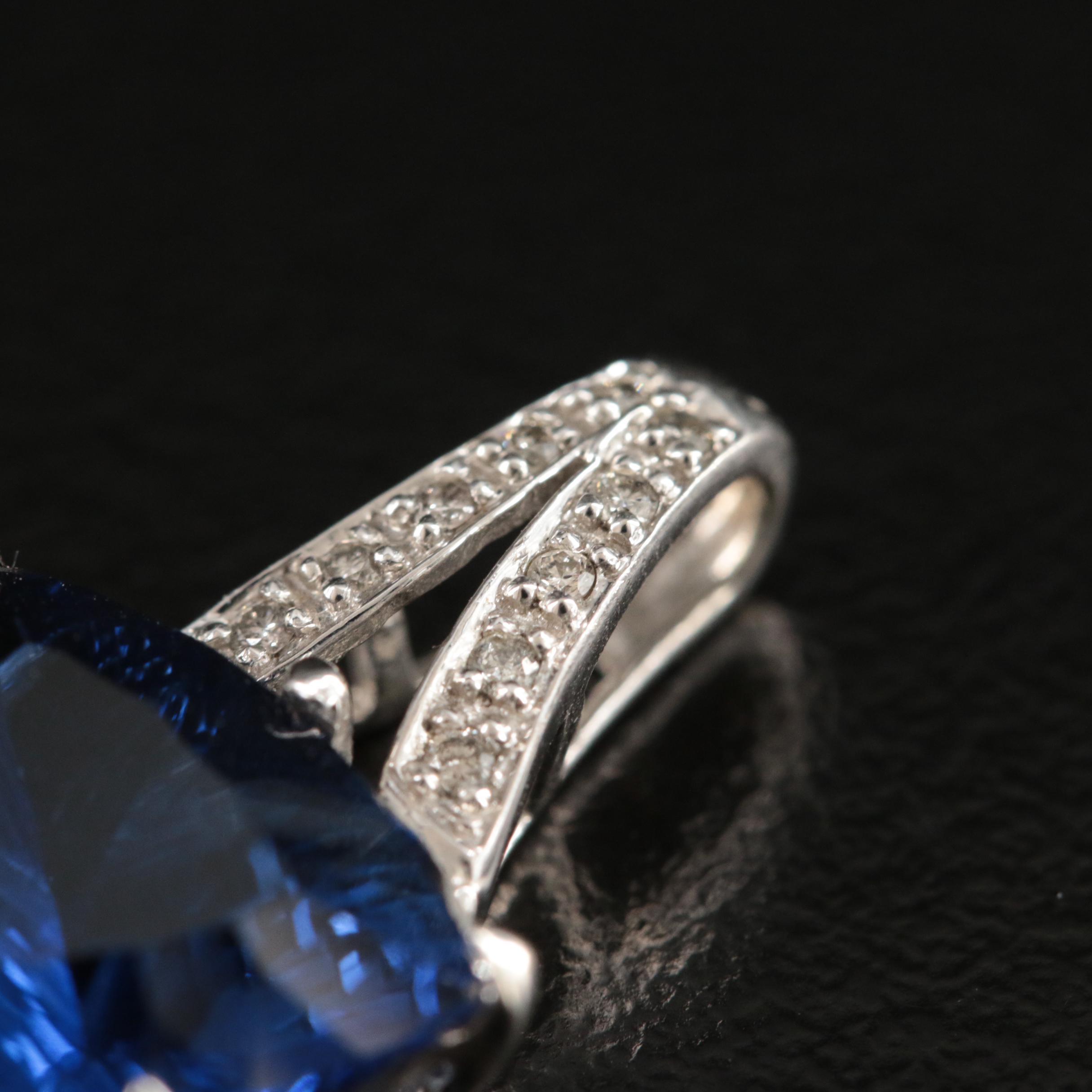 10K Sapphire and Diamond Pendant