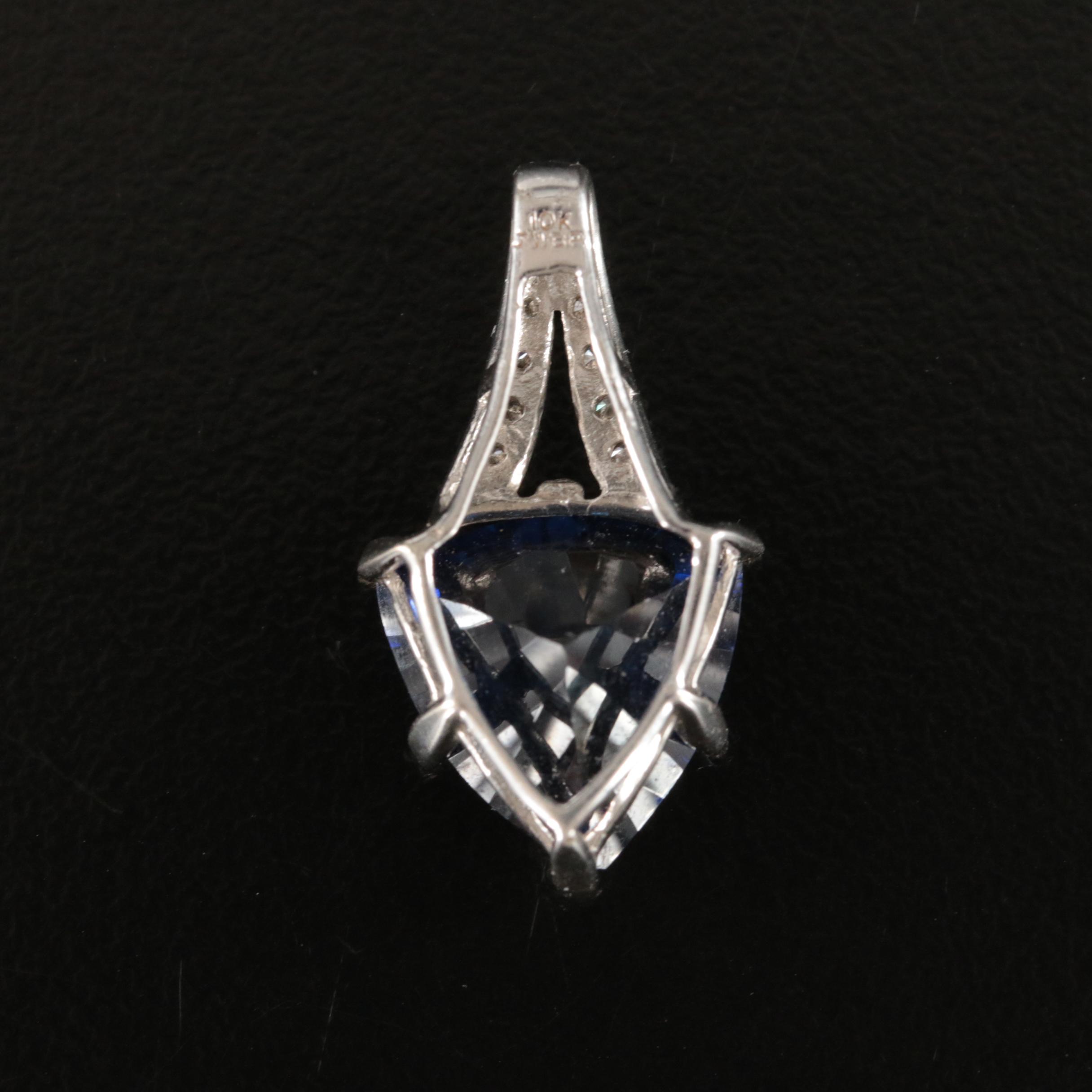 10K Sapphire and Diamond Pendant