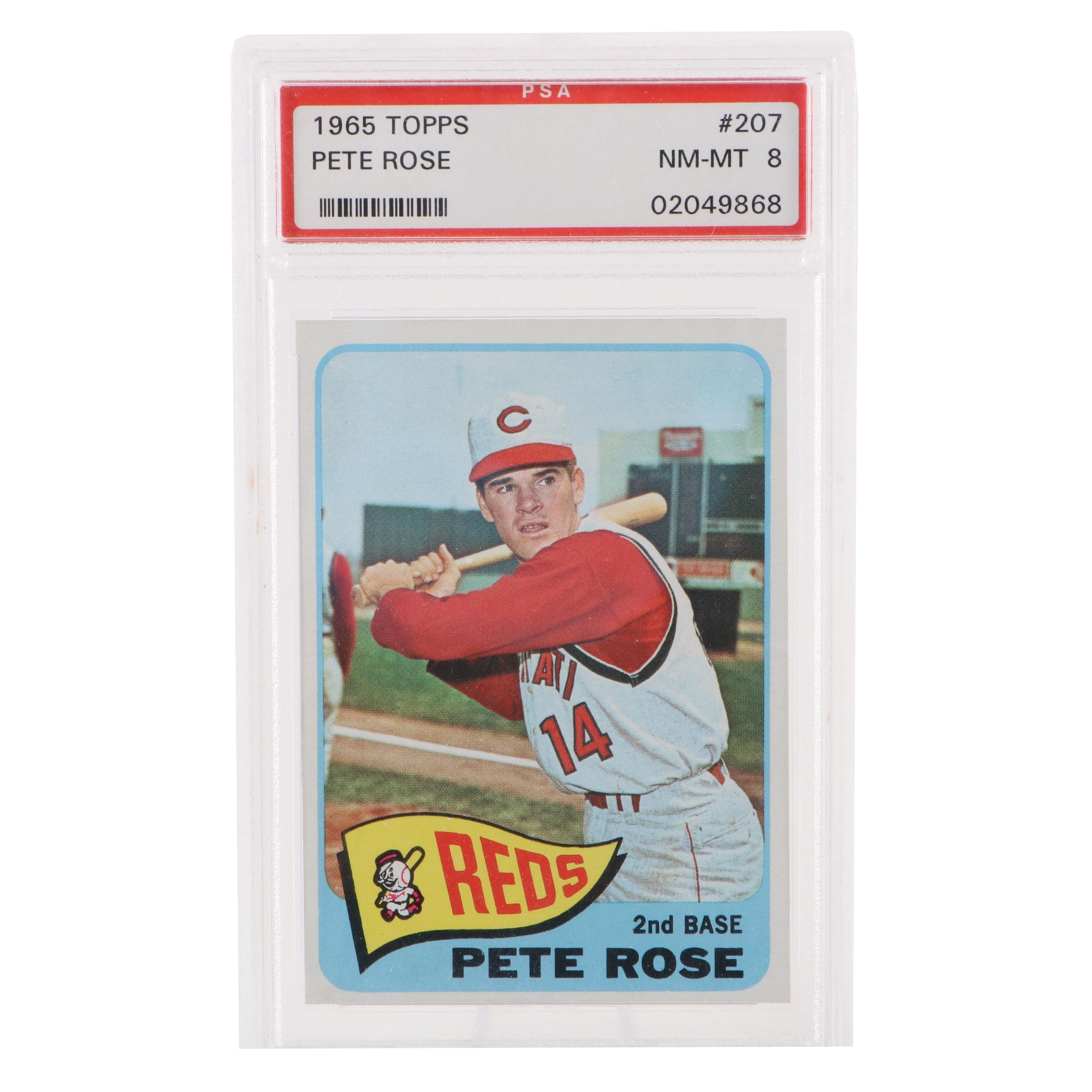 1965 Topps Pete Rose Baseball Card #207 Graded PSA 8 Near Mint