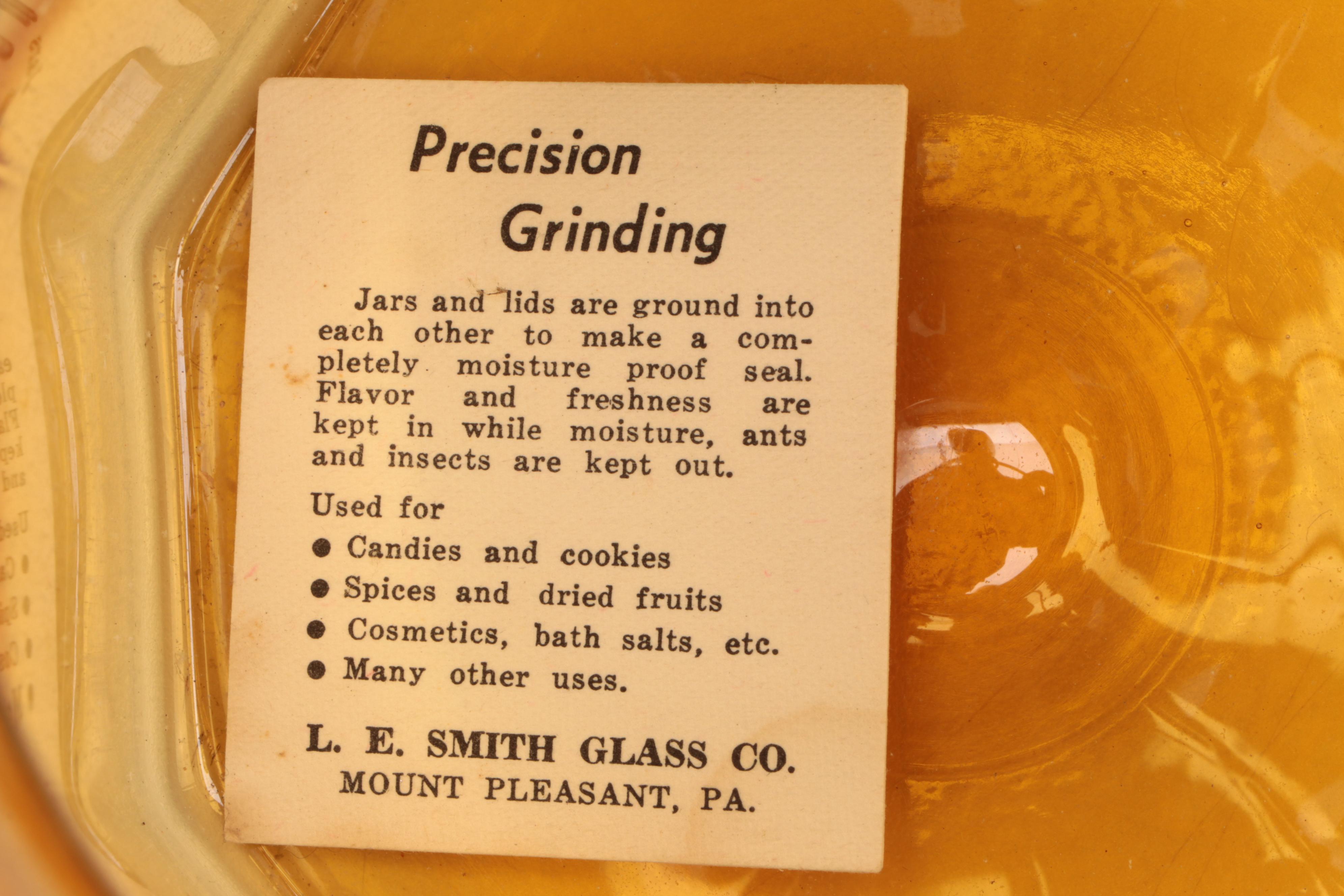 L. E. Smith Amber Glass Graduated Canisters and Other Tableware