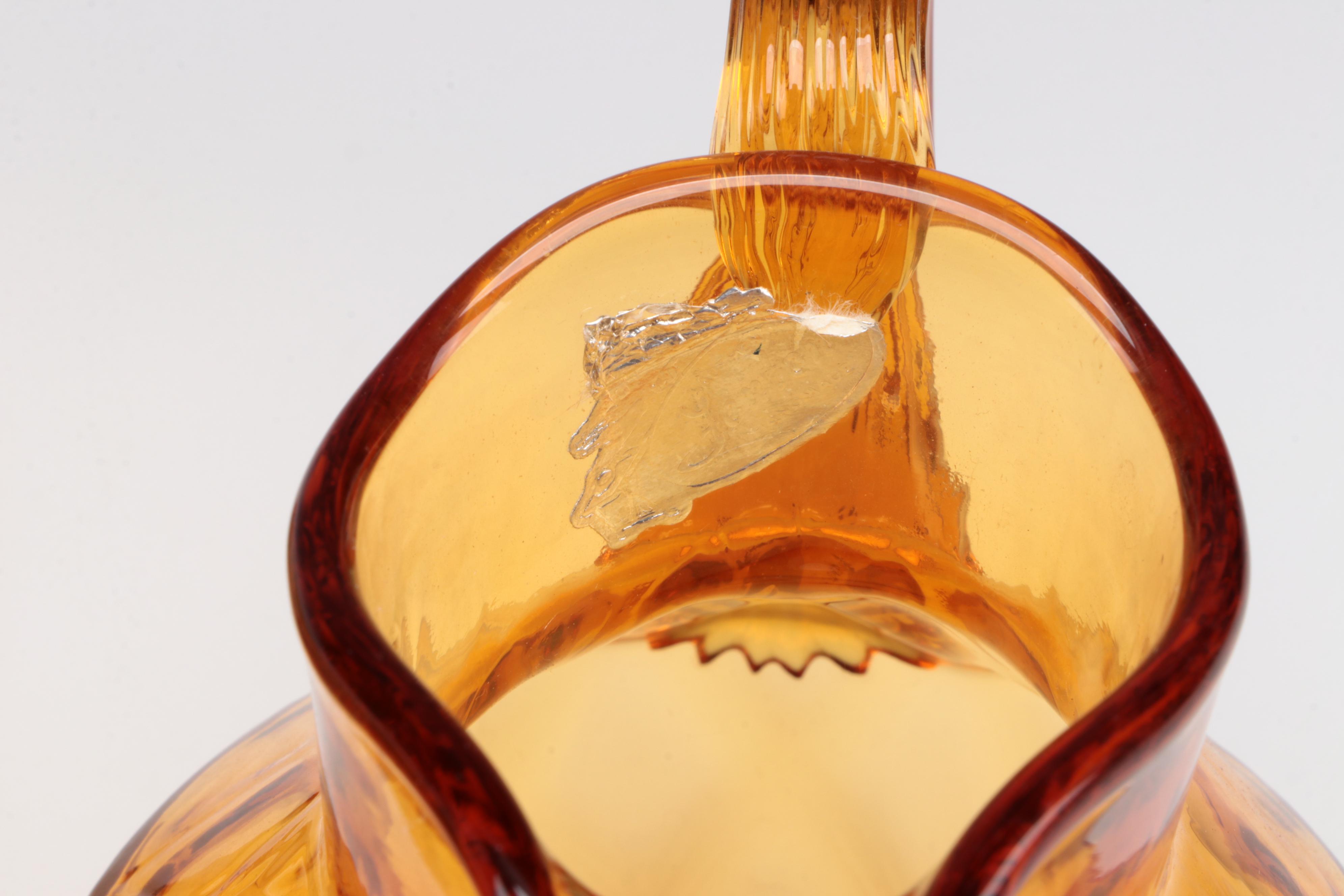 L. E. Smith Amber Glass Graduated Canisters and Other Tableware