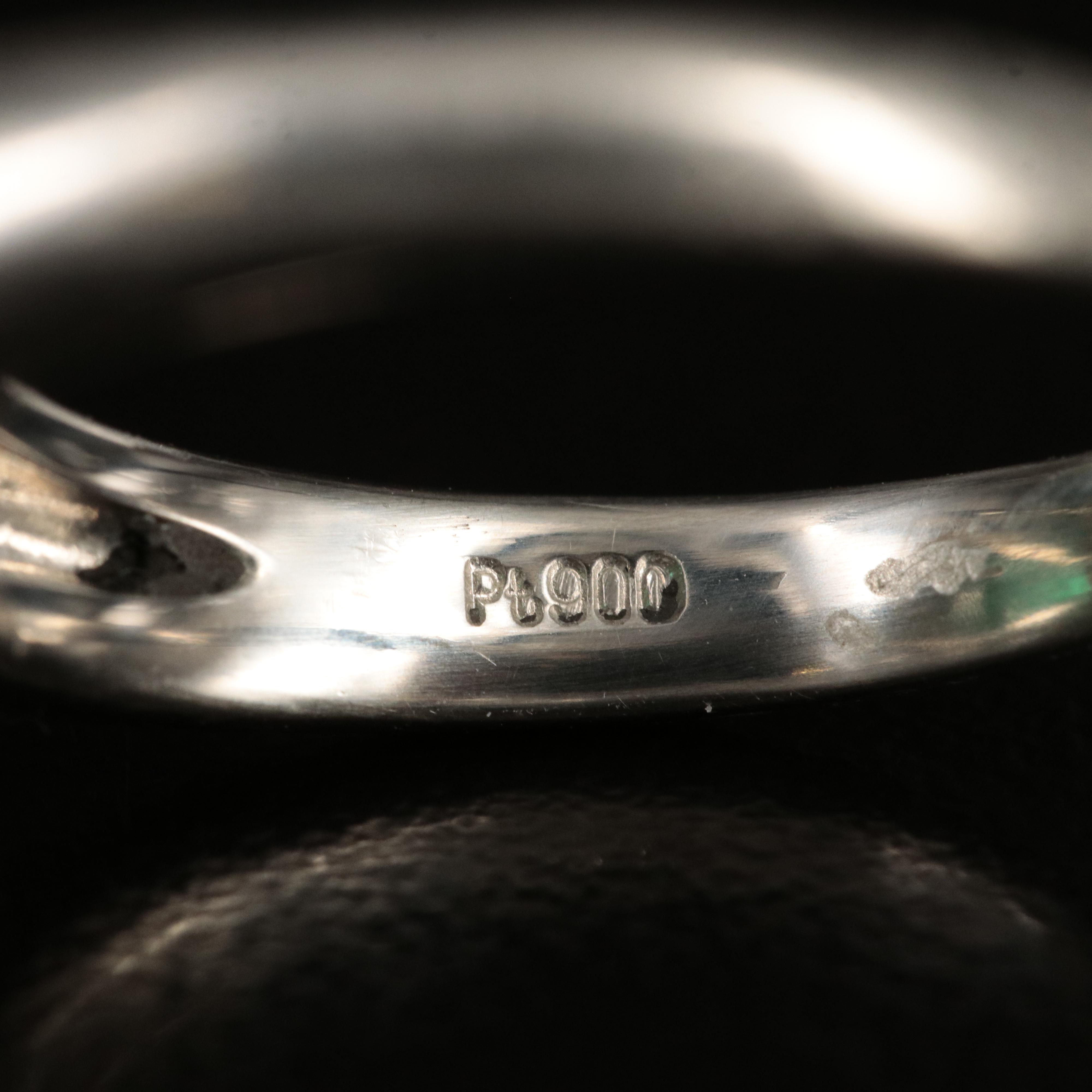 Platinum 4.24 CT Emerald and Diamond Ring with GIA Report