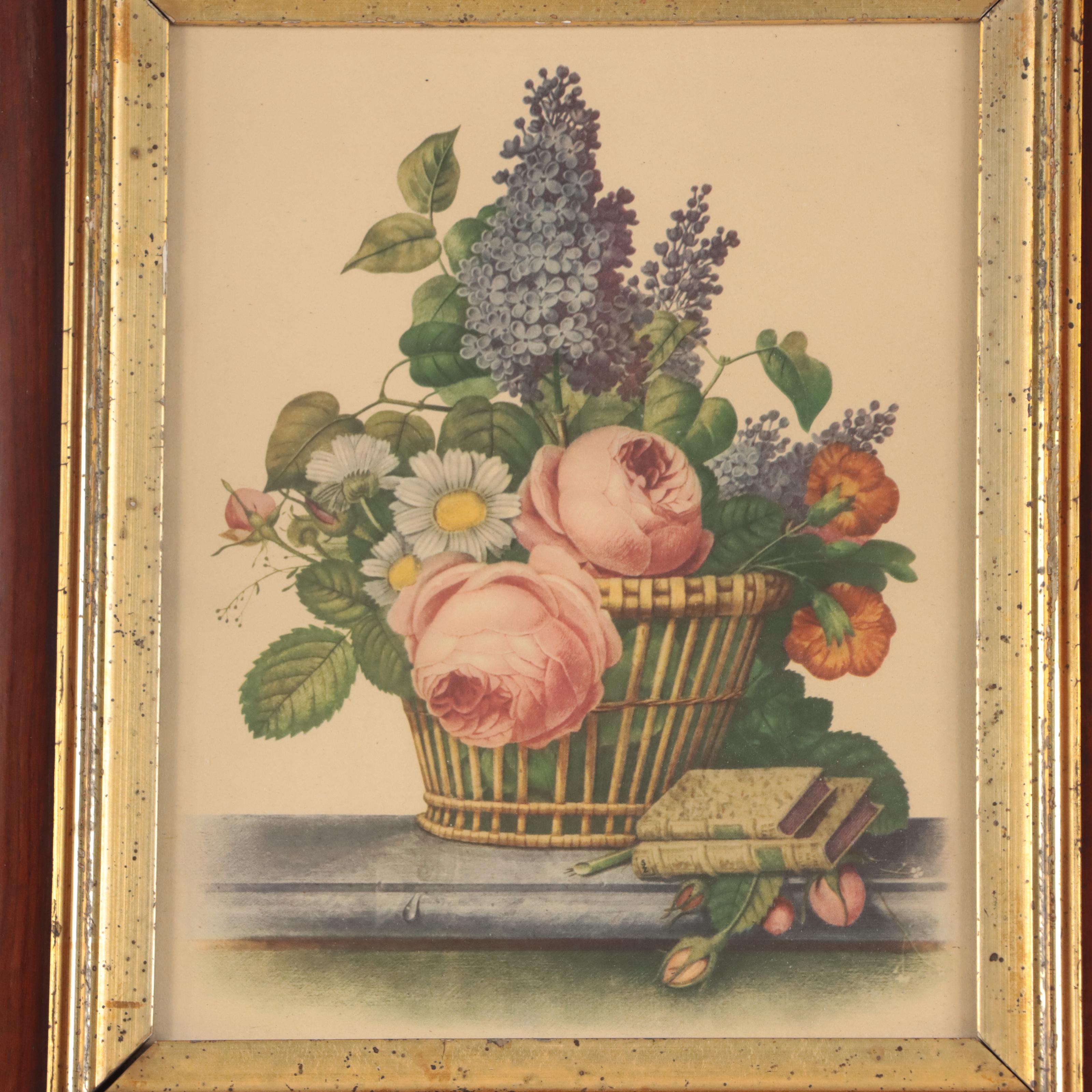 Color Halftones of Floral Bouquets, Early 20th Century