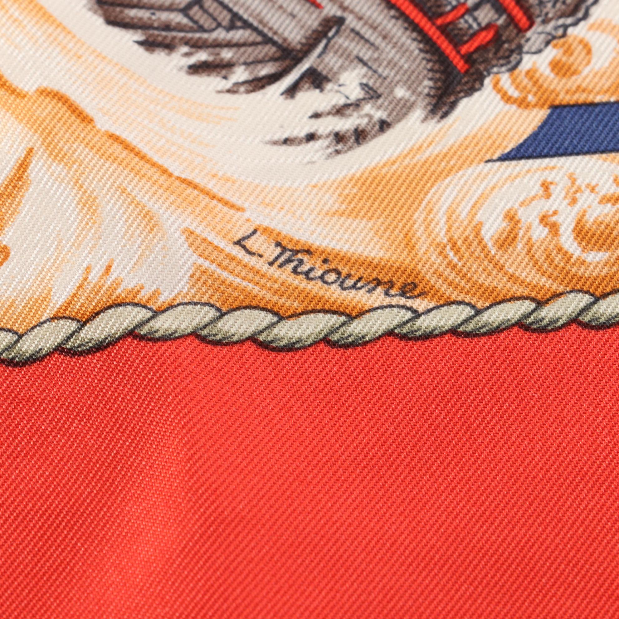 Hermès ''Vive le Vent" Scarf 90 in Silk Twill