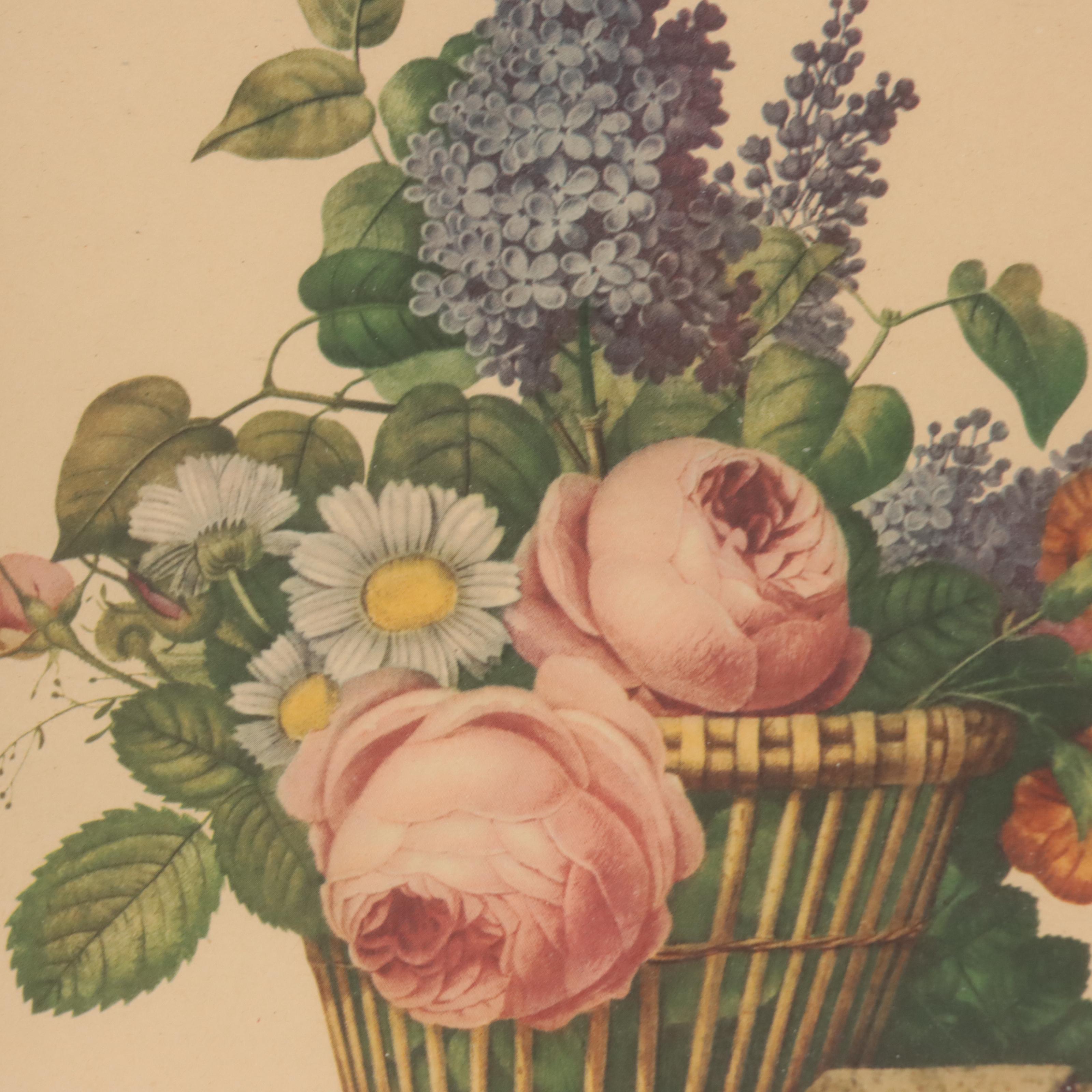 Color Halftones of Floral Bouquets, Early 20th Century