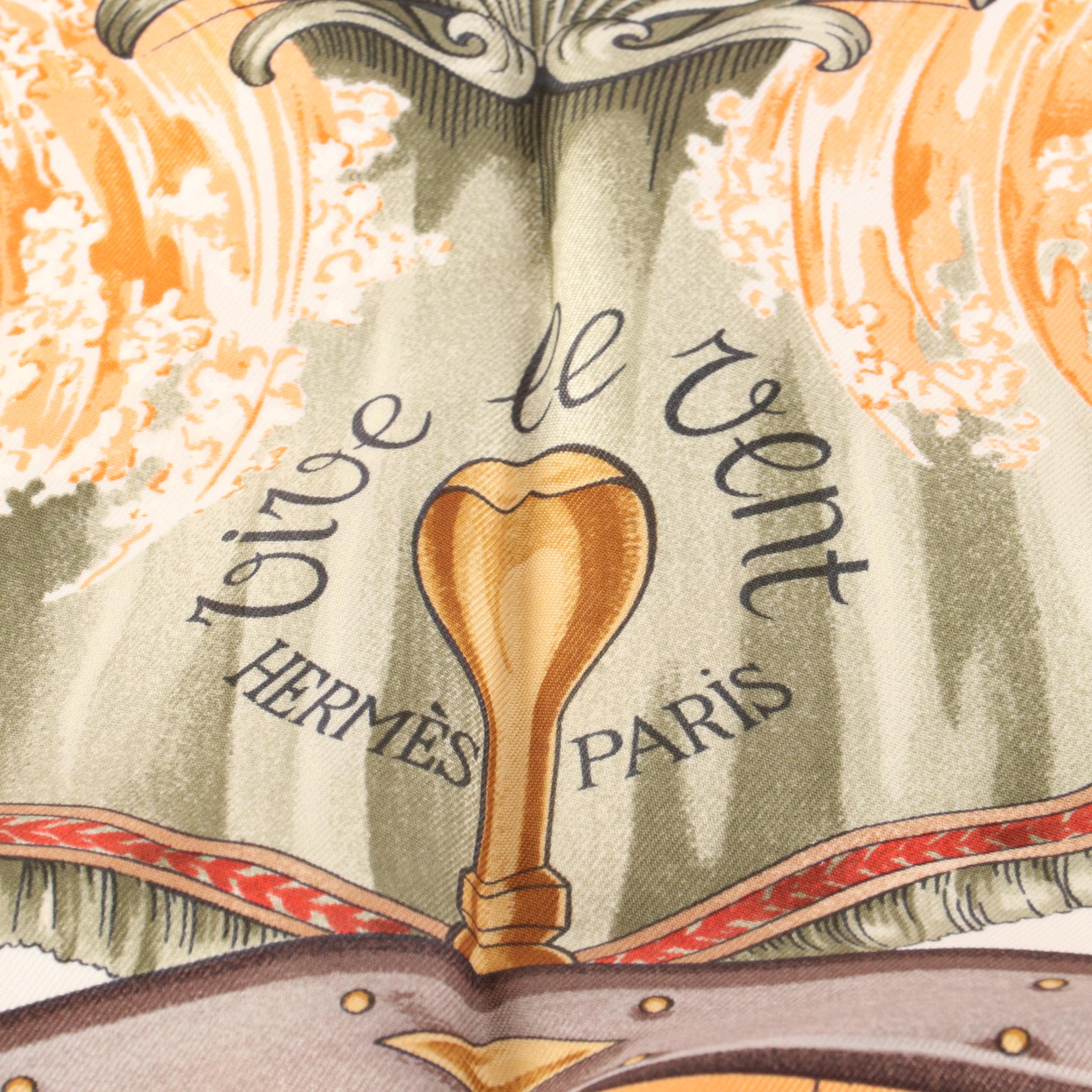 Hermès ''Vive le Vent" Scarf 90 in Silk Twill