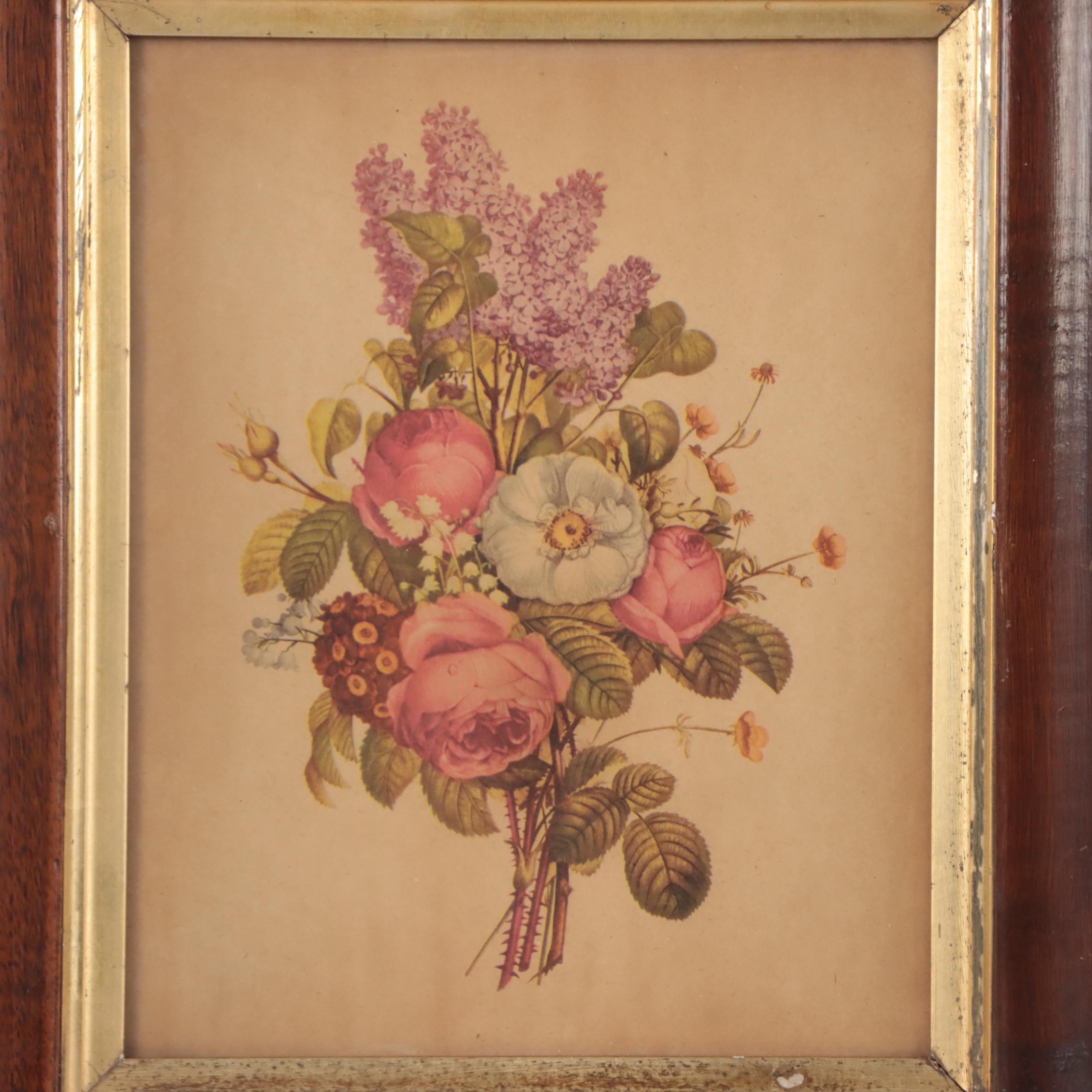 Color Halftones of Floral Bouquets, Early 20th Century