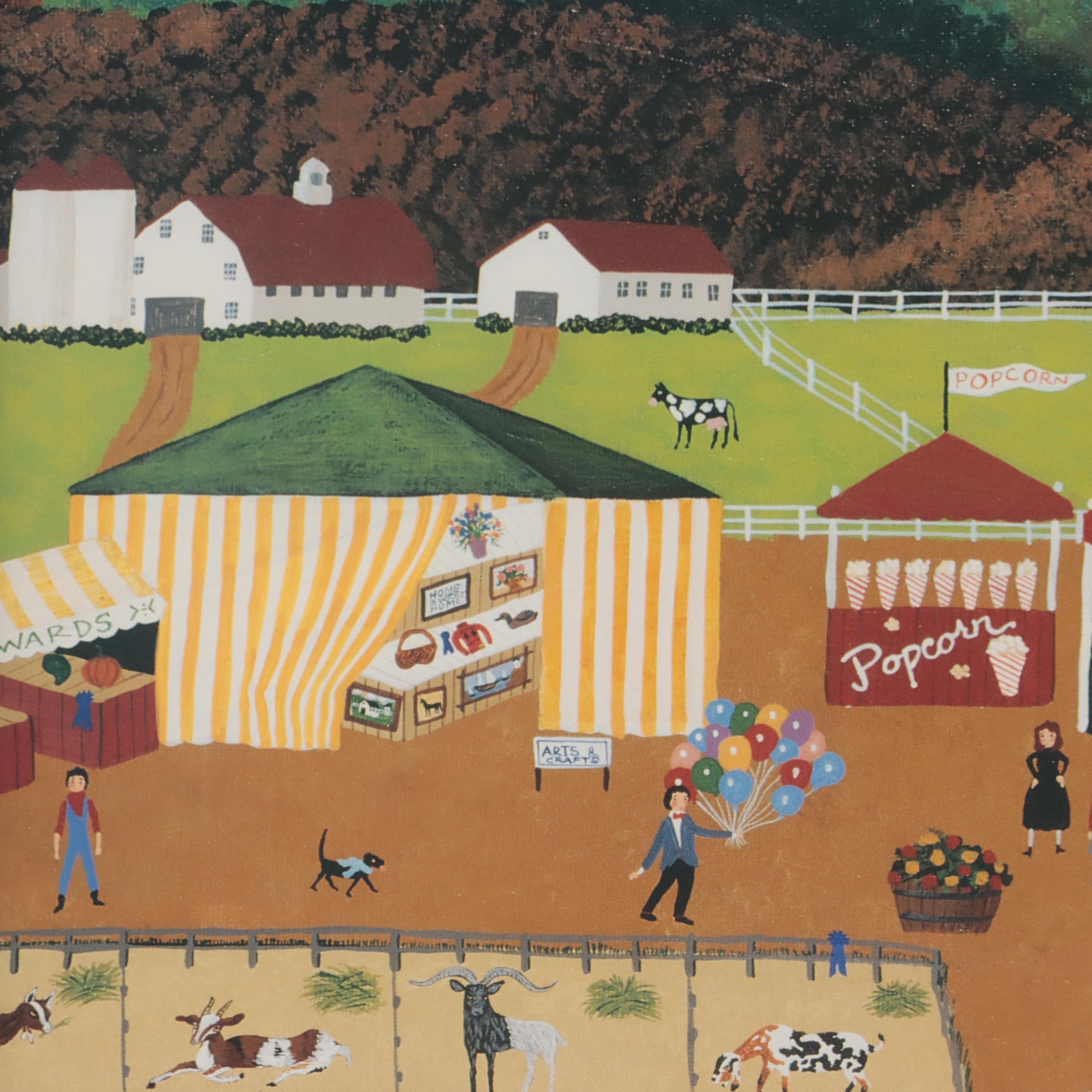 Offset Lithograph After Sandi Wickersham Resnick "Country Fair Quilt Show"