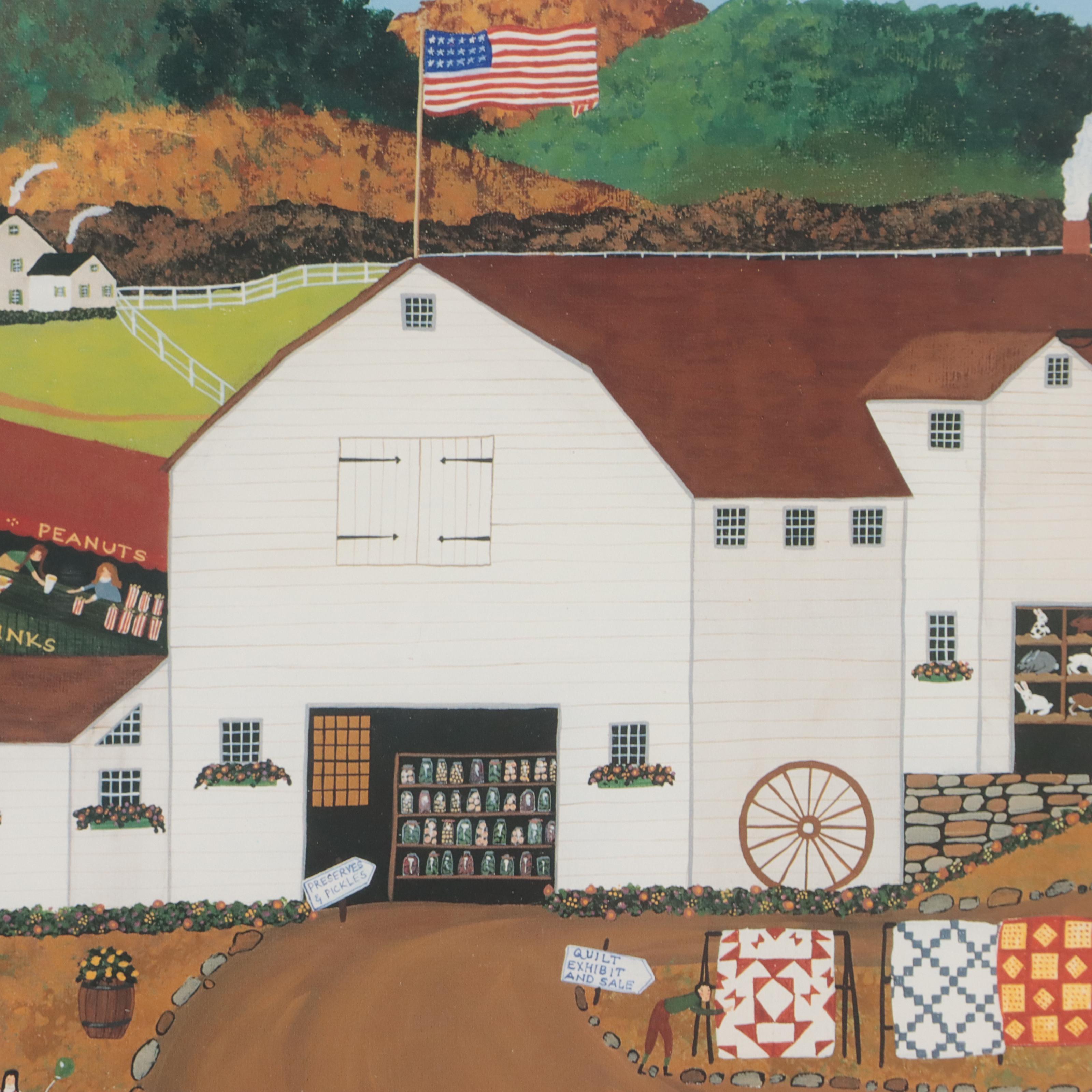 Offset Lithograph After Sandi Wickersham Resnick "Country Fair Quilt Show"