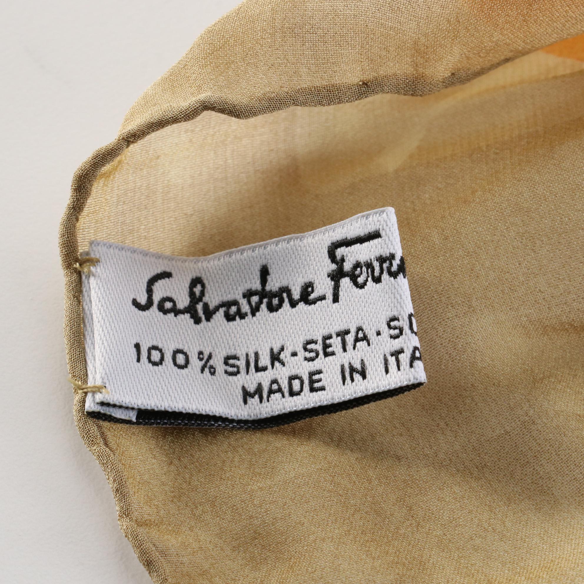Salvatore Ferragamo Animal Motif Silk Chiffon Scarf