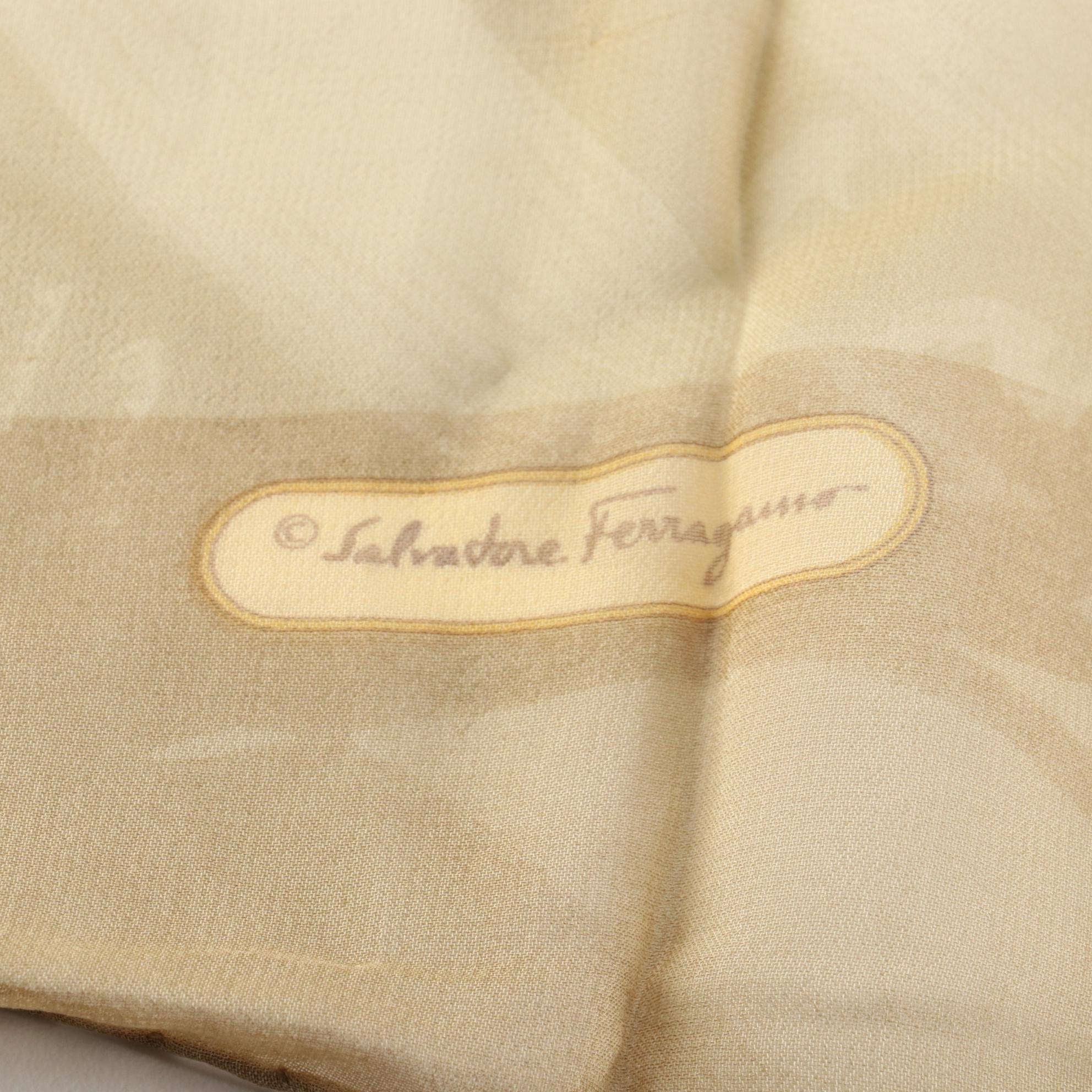Salvatore Ferragamo Animal Motif Silk Chiffon Scarf