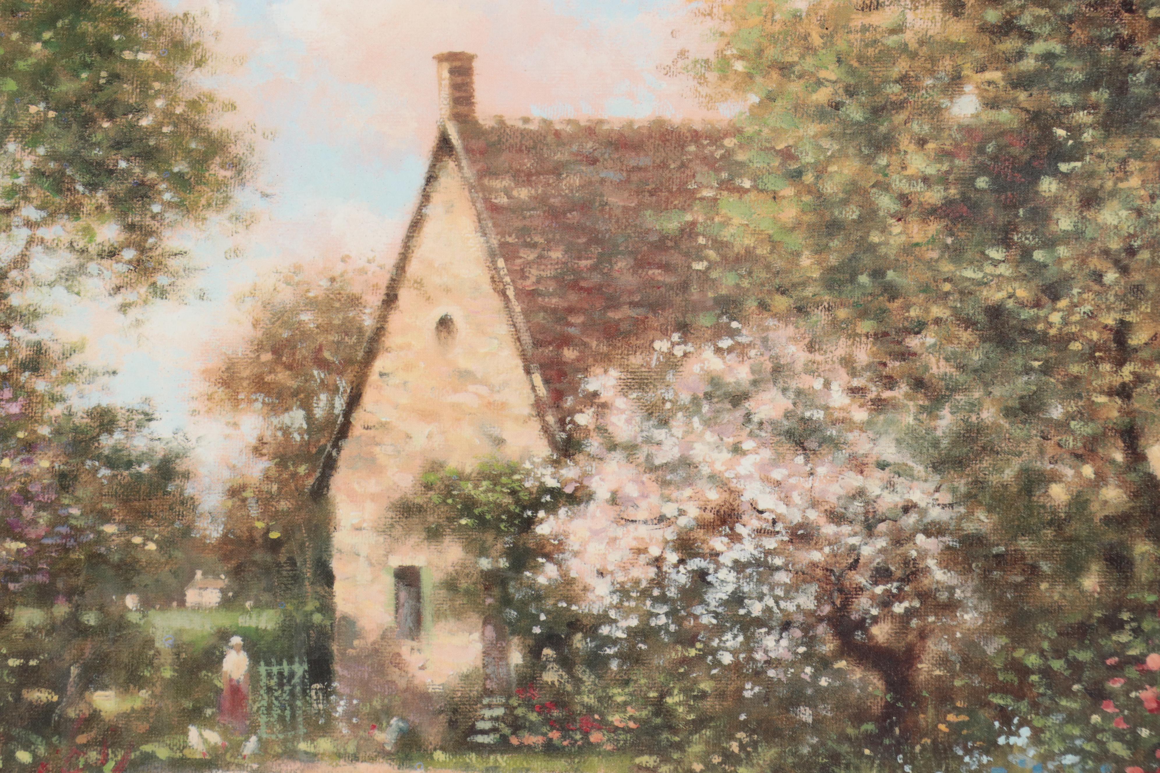 Offset Lithograph of Lakeside Cottage After David Garcia