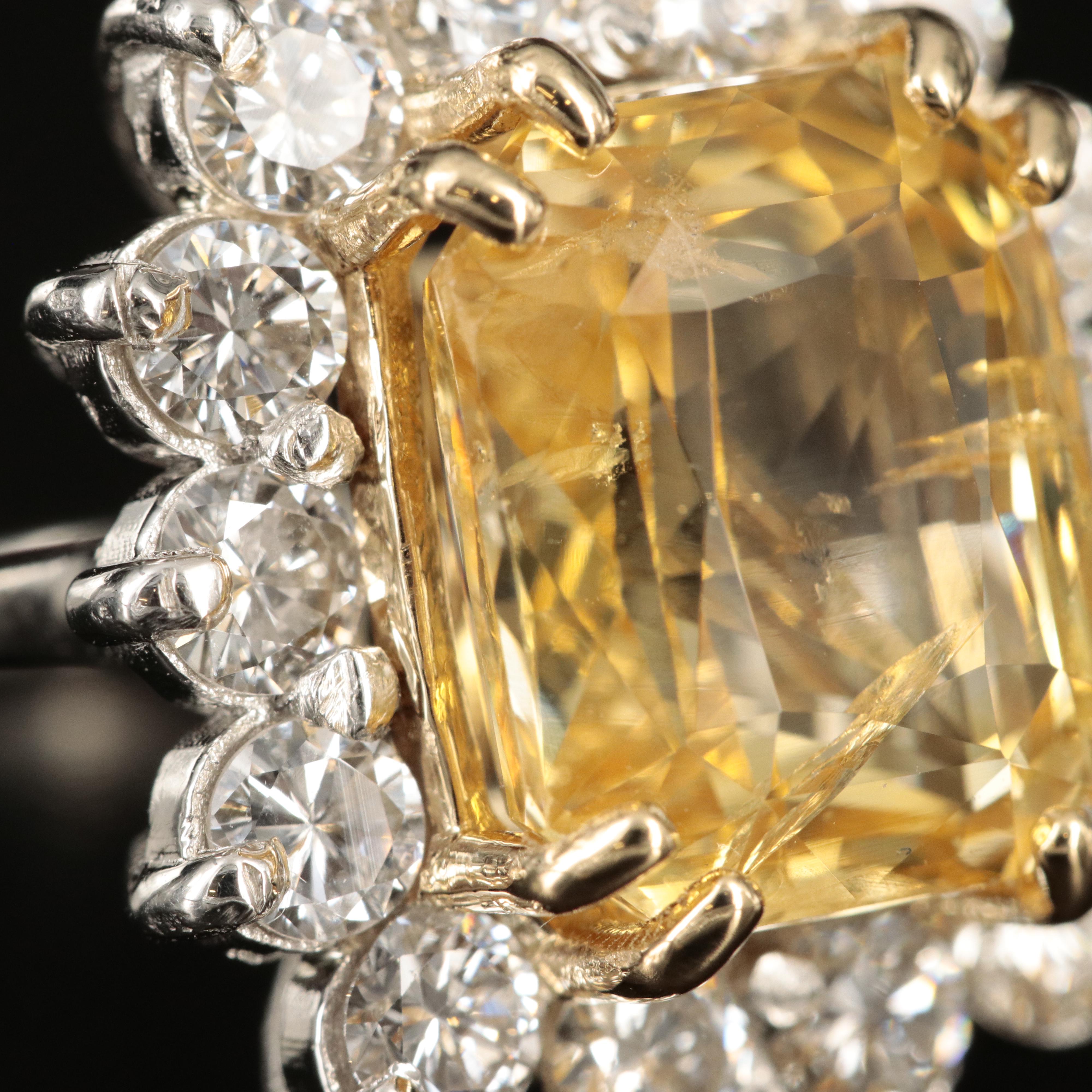 Platinum 9.19 CT Unheated Sapphire and 1.76 CTW Diamond Ring with GIA Report