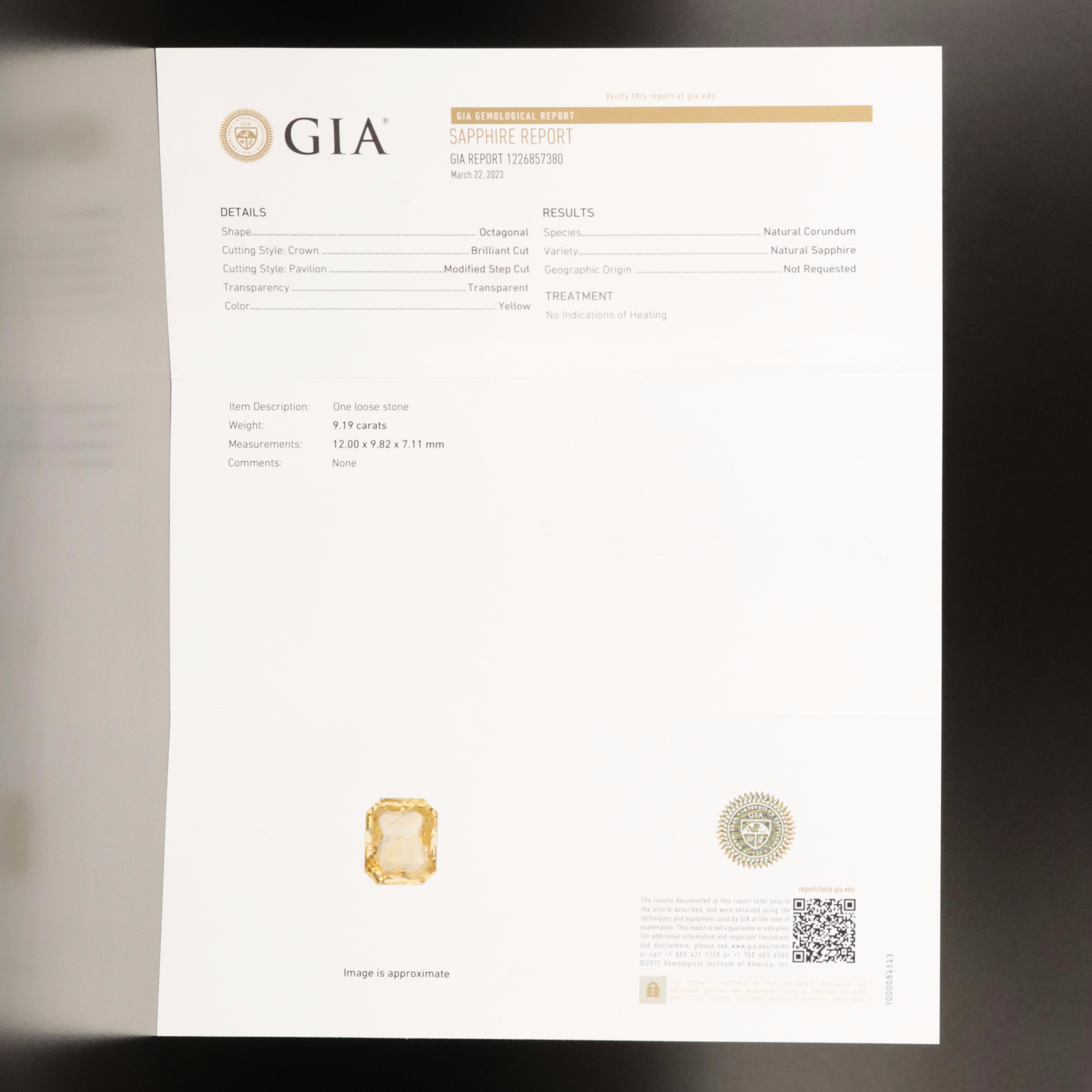 Platinum 9.19 CT Unheated Sapphire and 1.76 CTW Diamond Ring with GIA Report