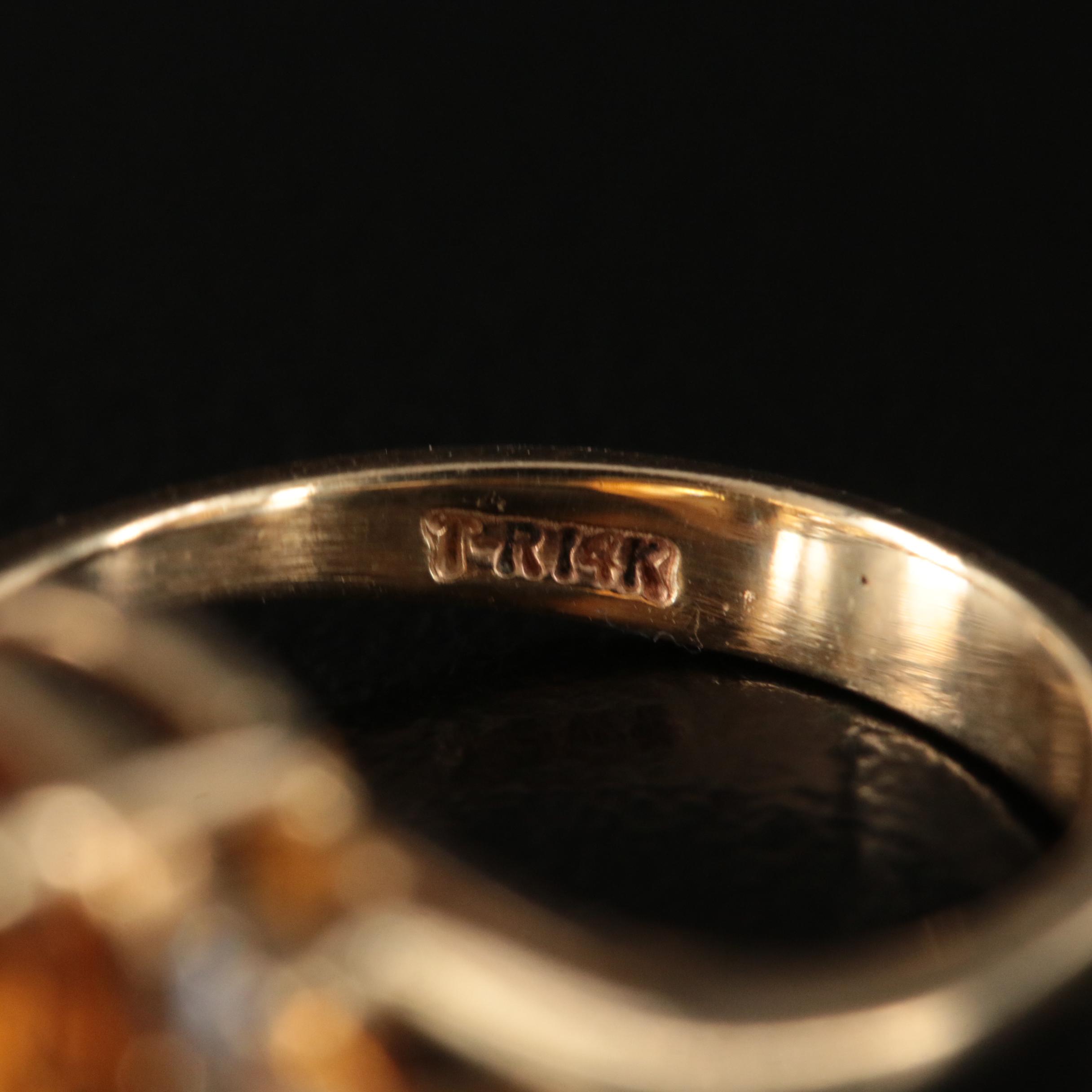 14K Citrine and Diamond Ring