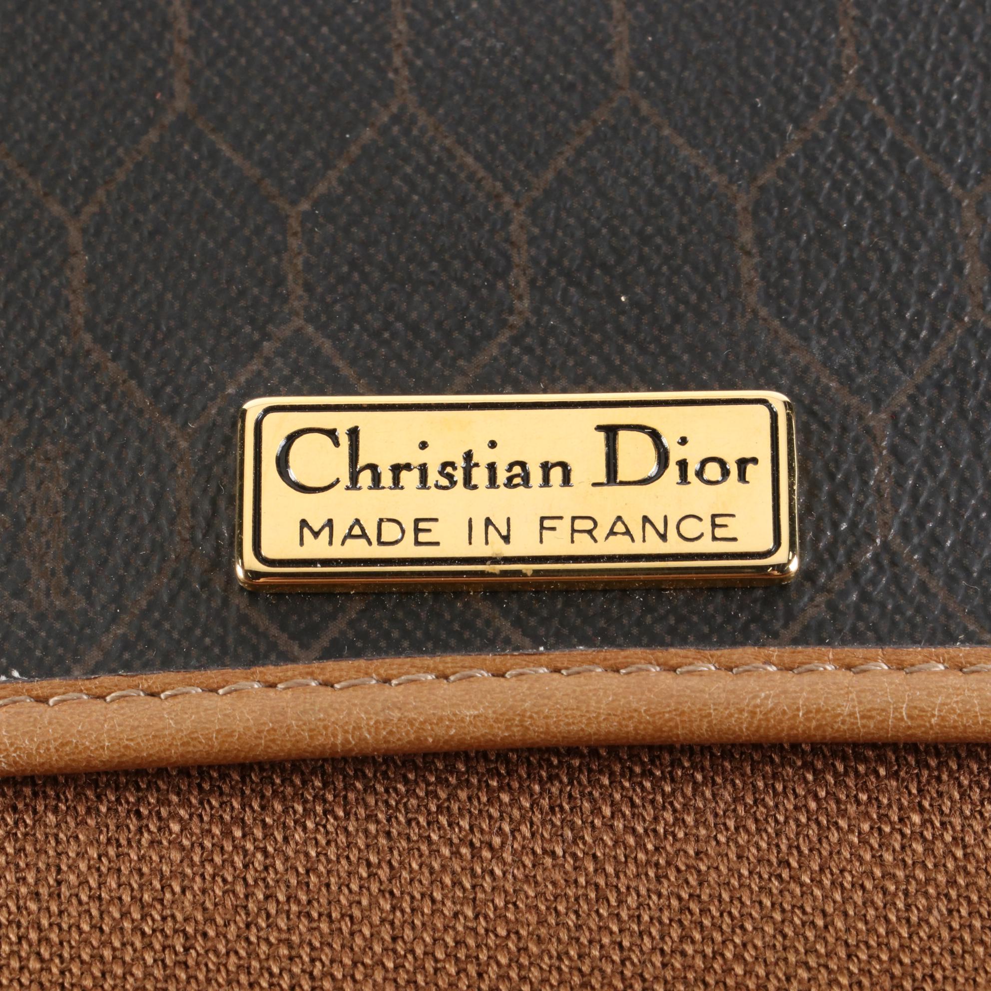 Christian Dior Honeycomb Coated Canvas and Leather Flap Bag