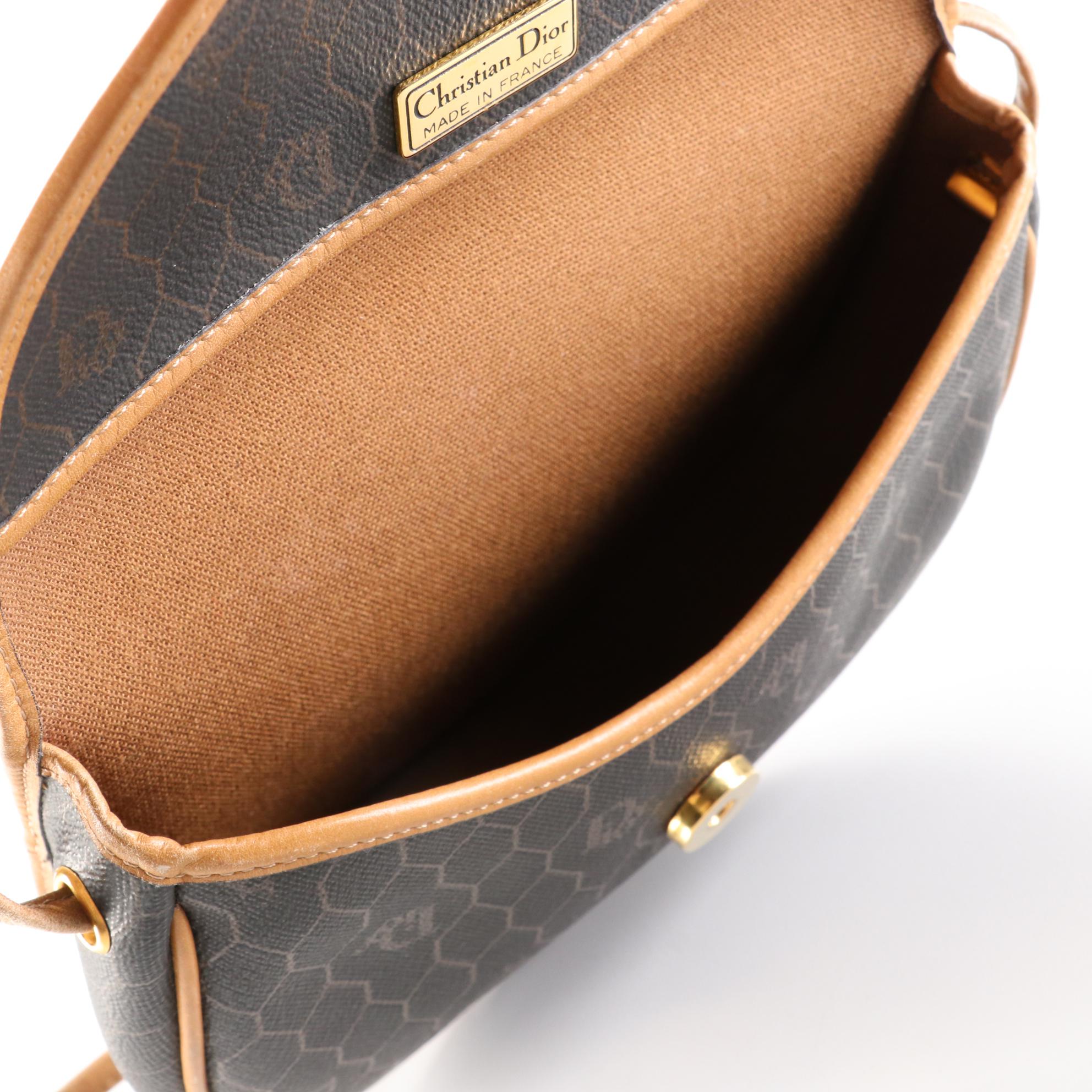 Christian Dior Honeycomb Coated Canvas and Leather Flap Bag