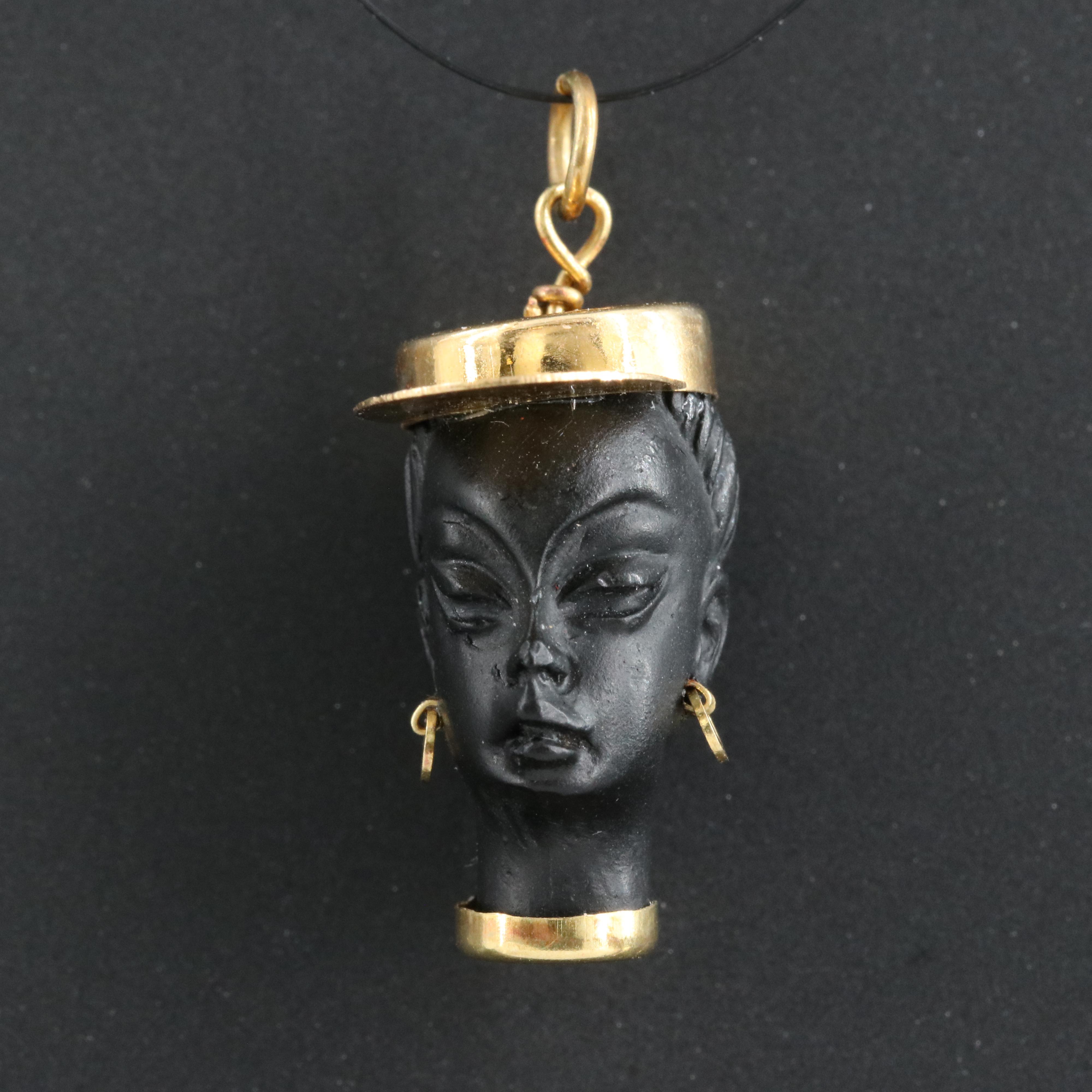 Blackamoor 18K Bust Pendant
