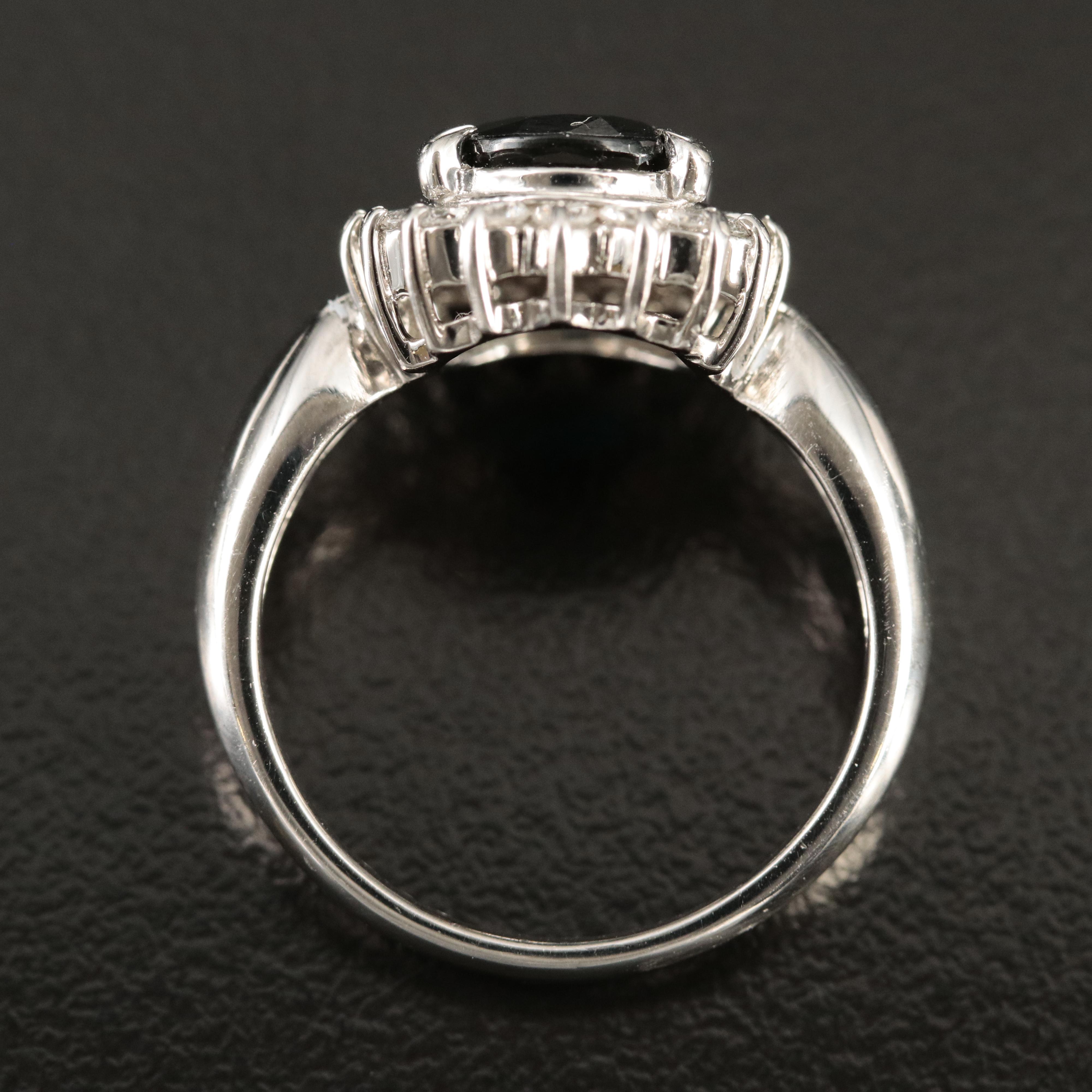 Platinum 2.33 CT Unheated Sapphire and Diamond Ring with GIA Report