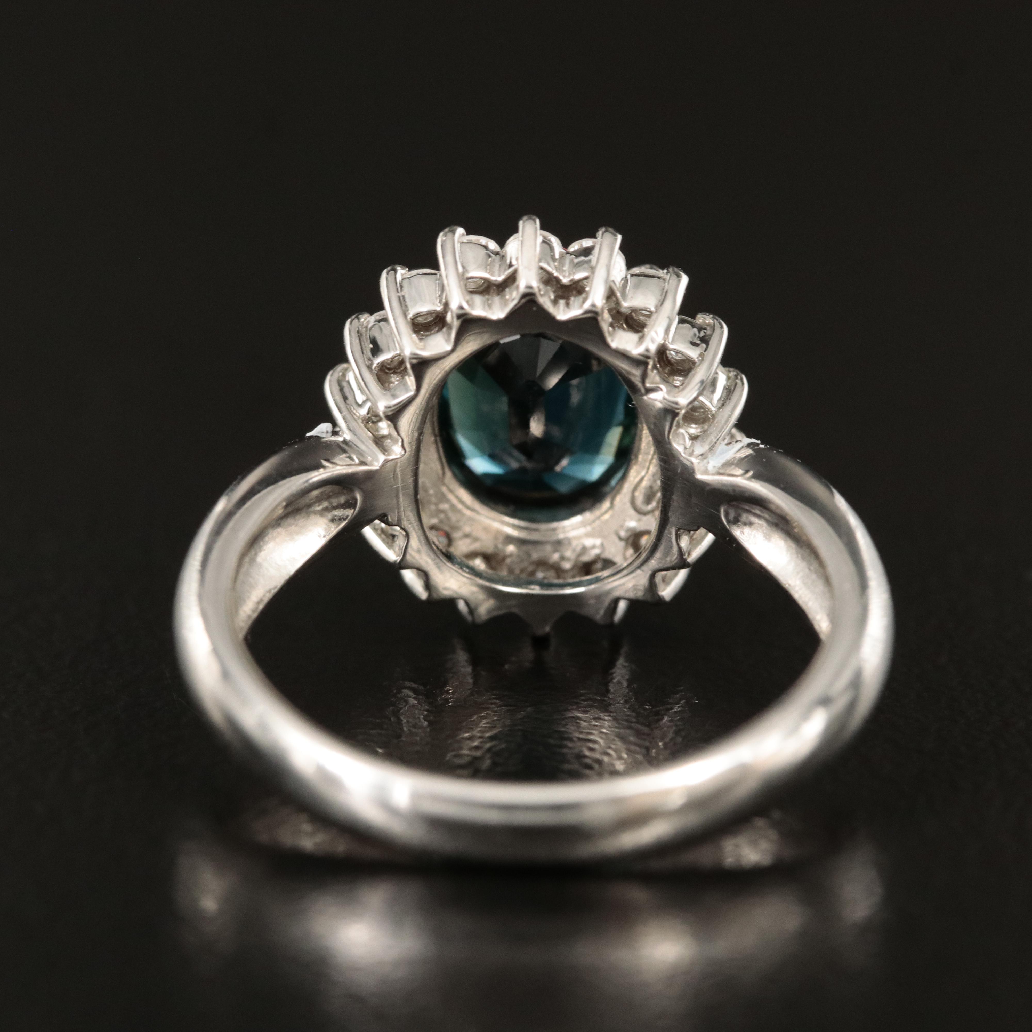 Platinum 2.33 CT Unheated Sapphire and Diamond Ring with GIA Report