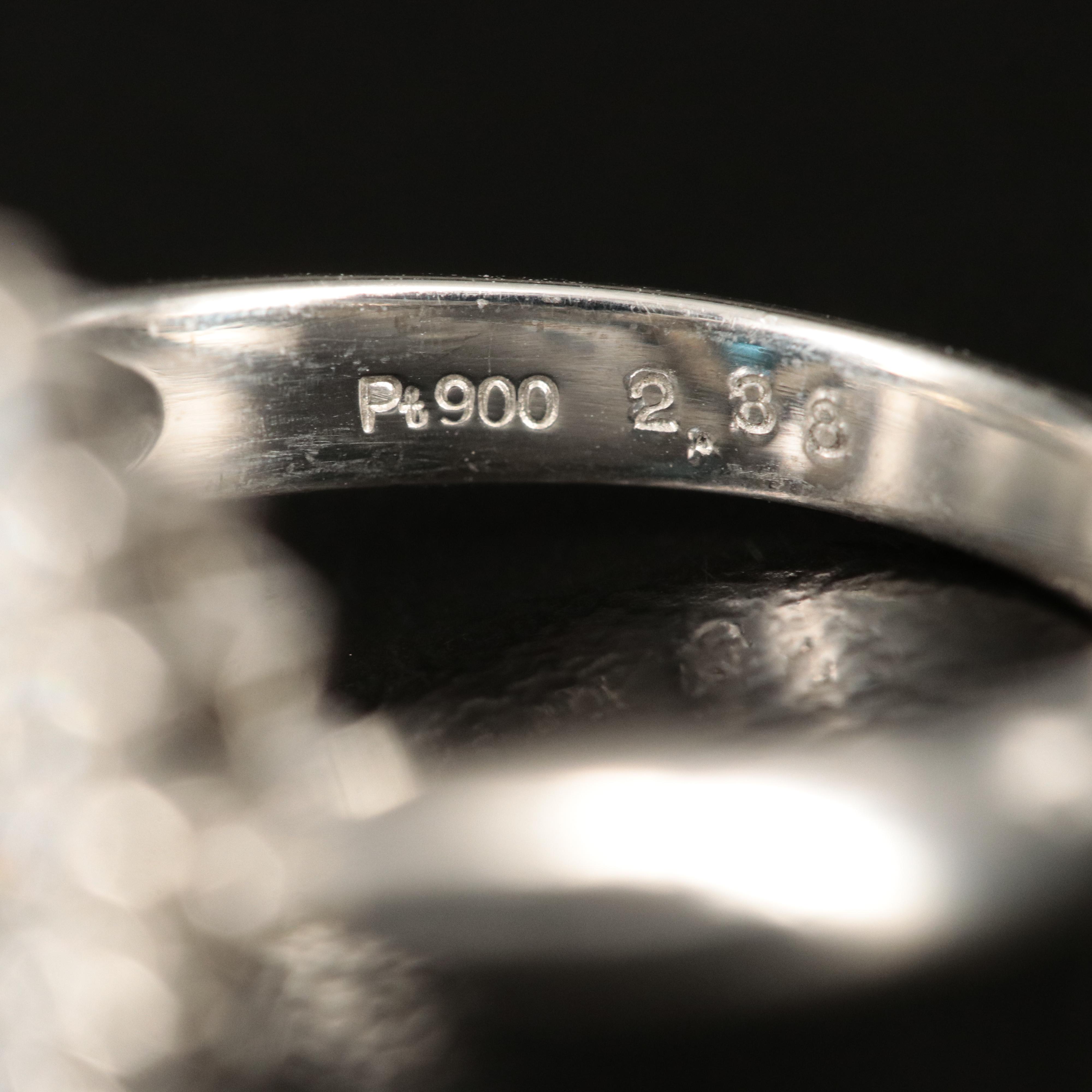 Platinum 2.33 CT Unheated Sapphire and Diamond Ring with GIA Report