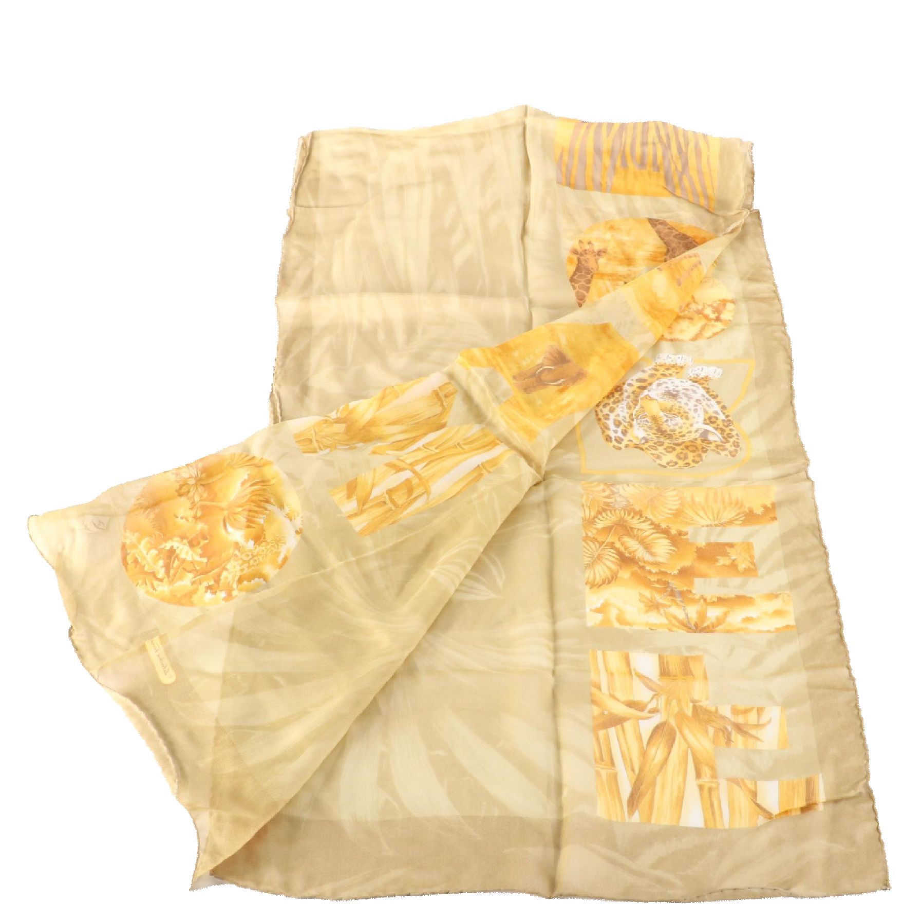 Salvatore Ferragamo Animal Motif Silk Chiffon Scarf