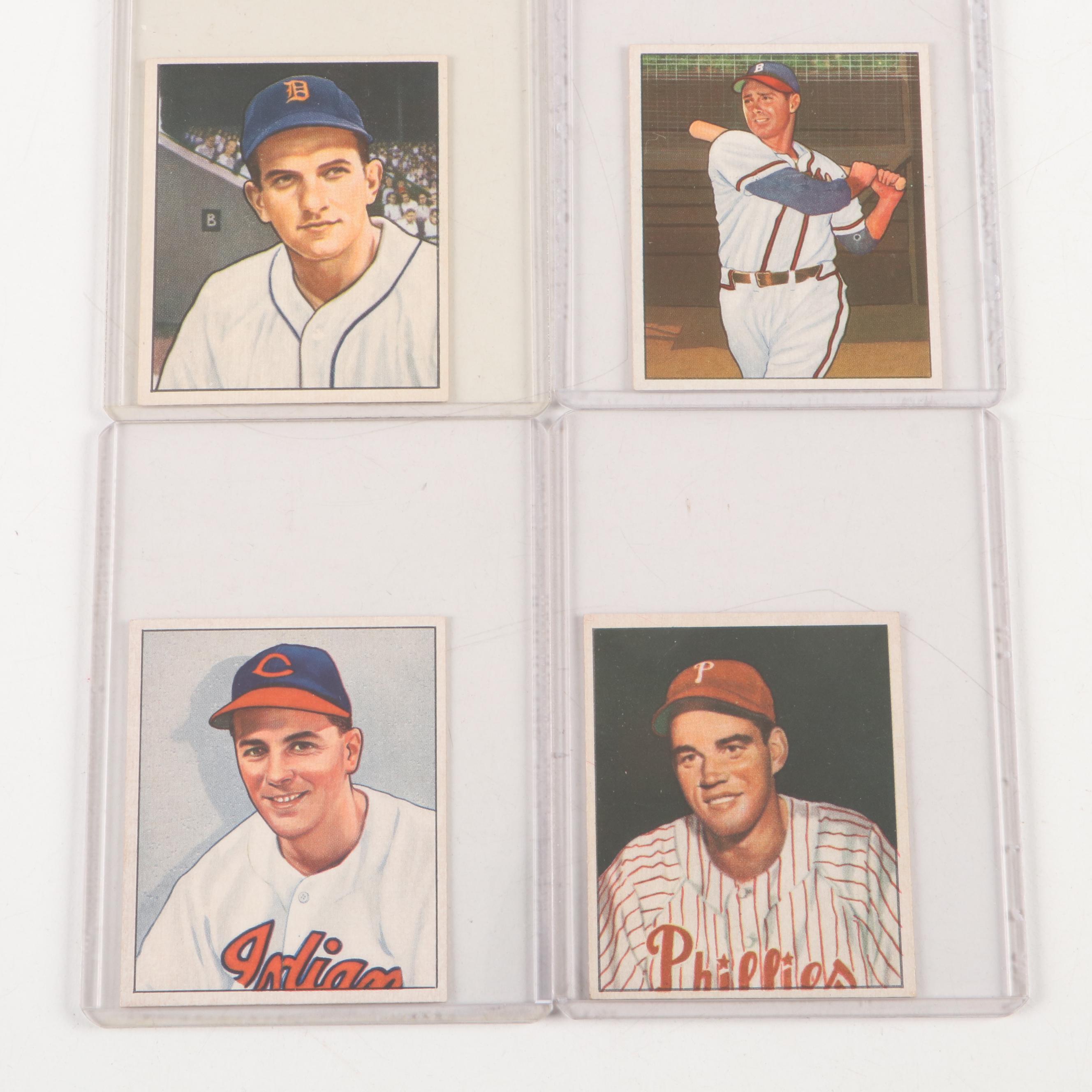 1950 Bowman Baseball Cards with Ted Kluszewski Graded PSA 8 Near Mint