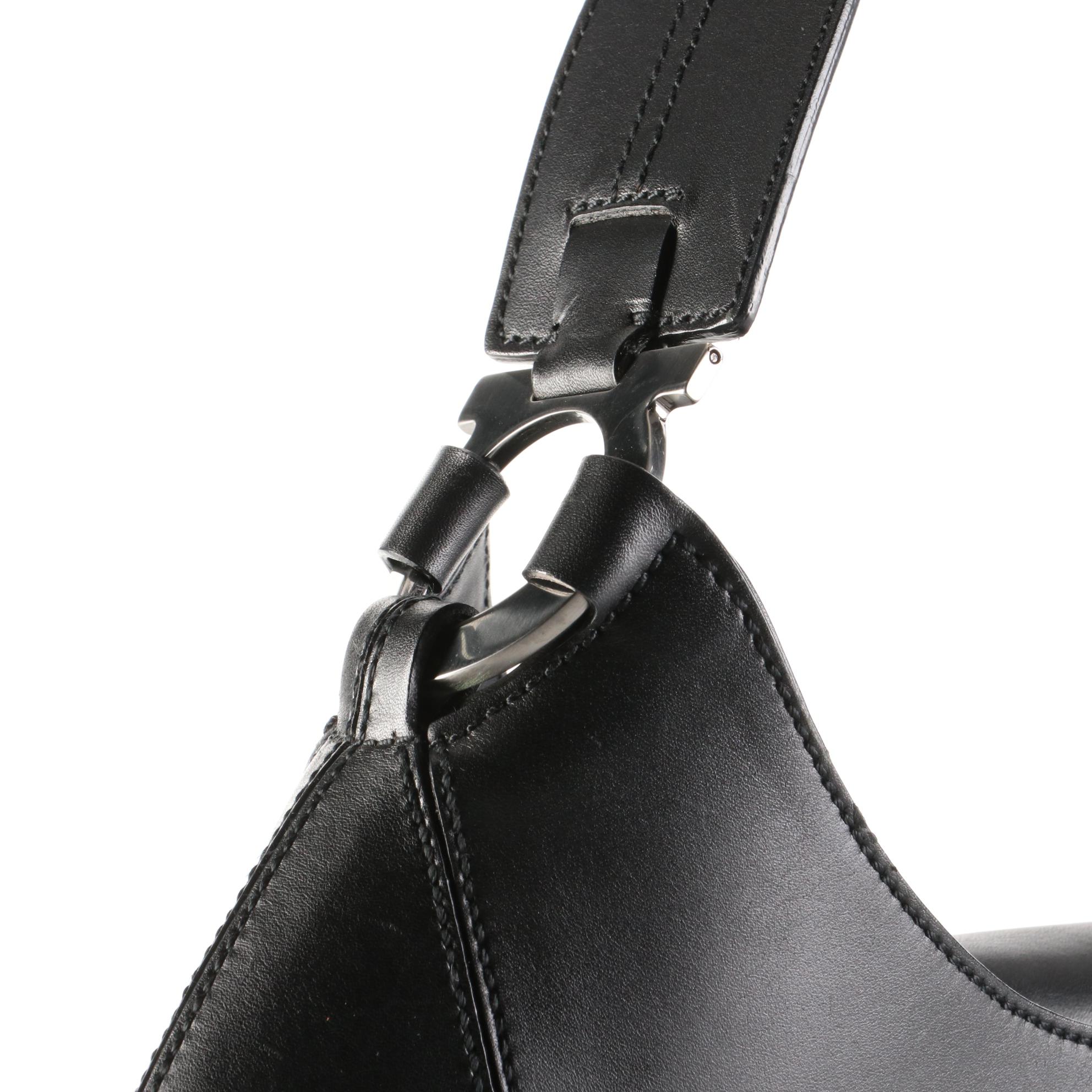 Salvatore Ferragamo Shoulder Bag in Black Leather