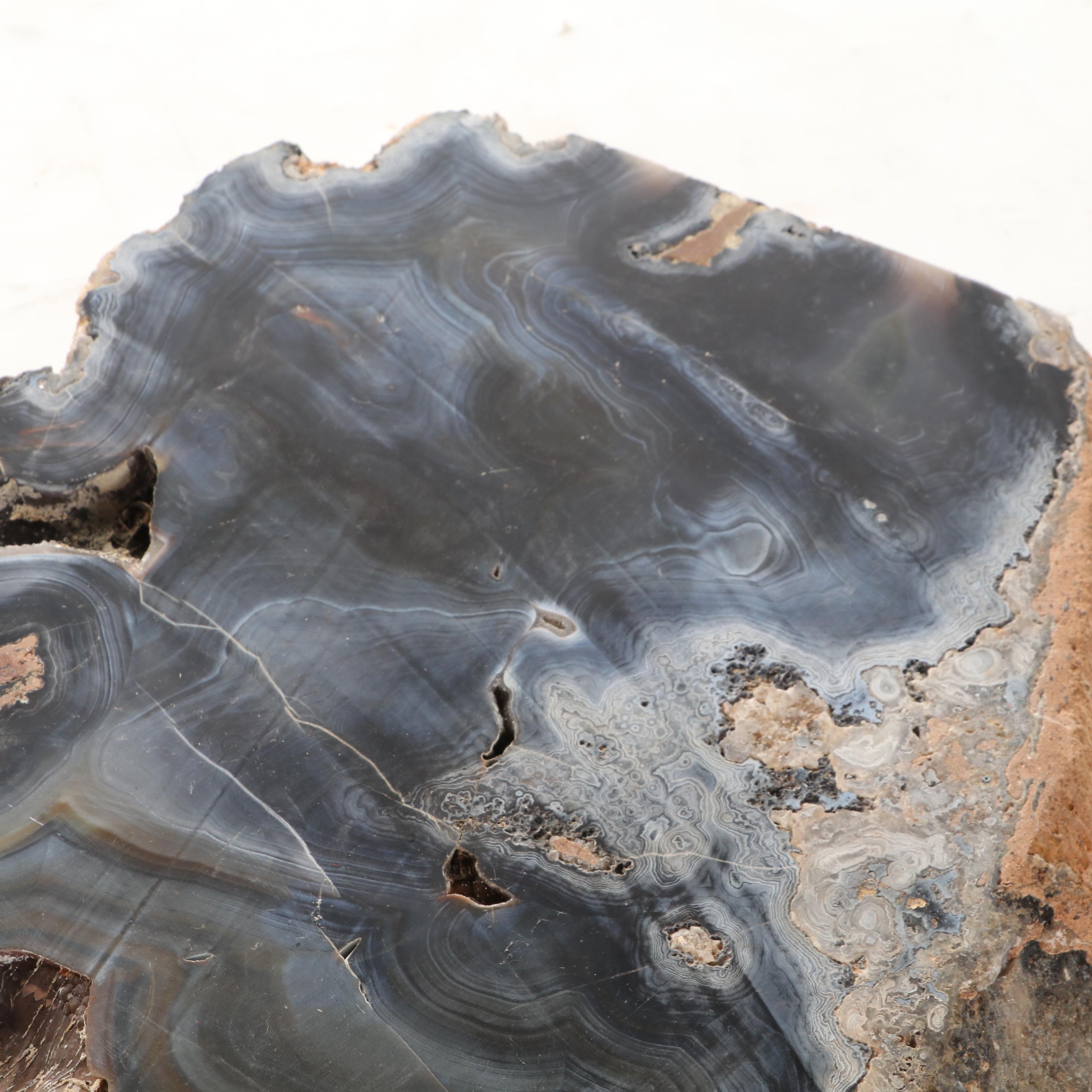 Banded Black Agate Geode Specimen
