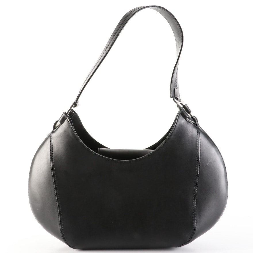 Salvatore Ferragamo Shoulder Bag in Black Leather
