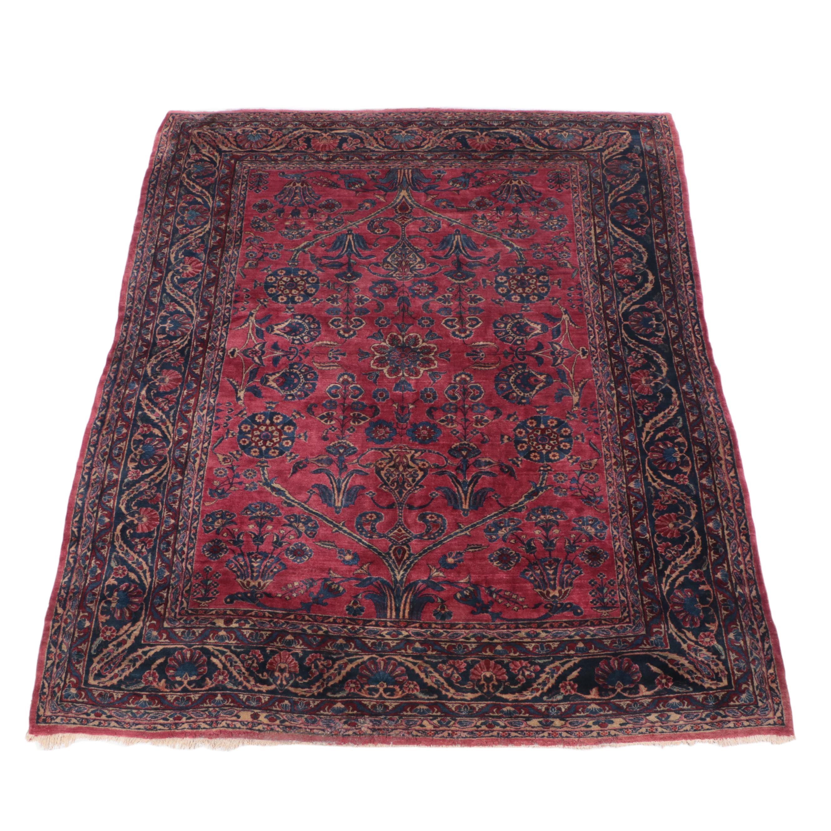 9'3 x 11'9 Hand-Knotted Persian Sarouk Area Rug