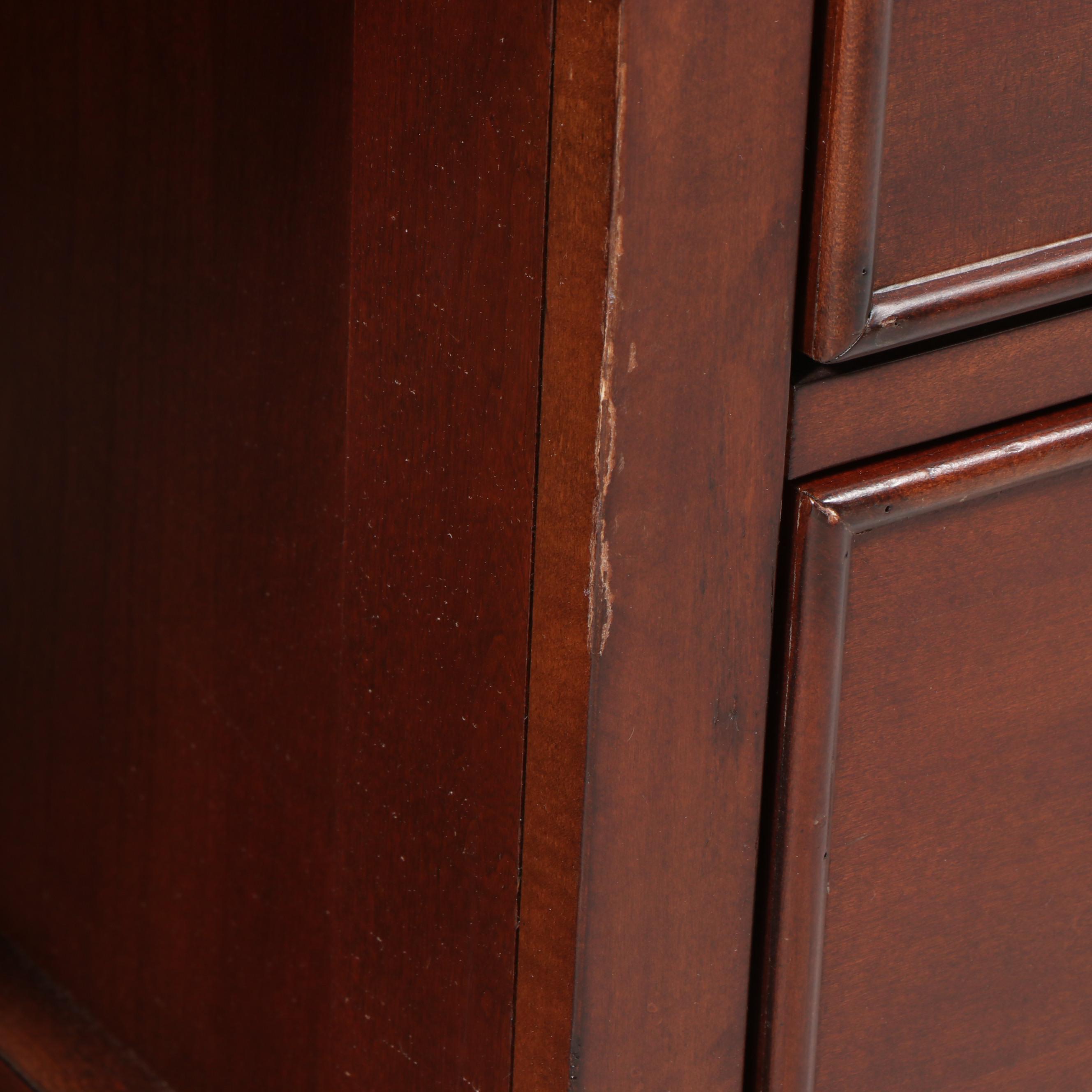 Mahogany-Stained Executive Desk with Global Upholstery Adjustable Chair