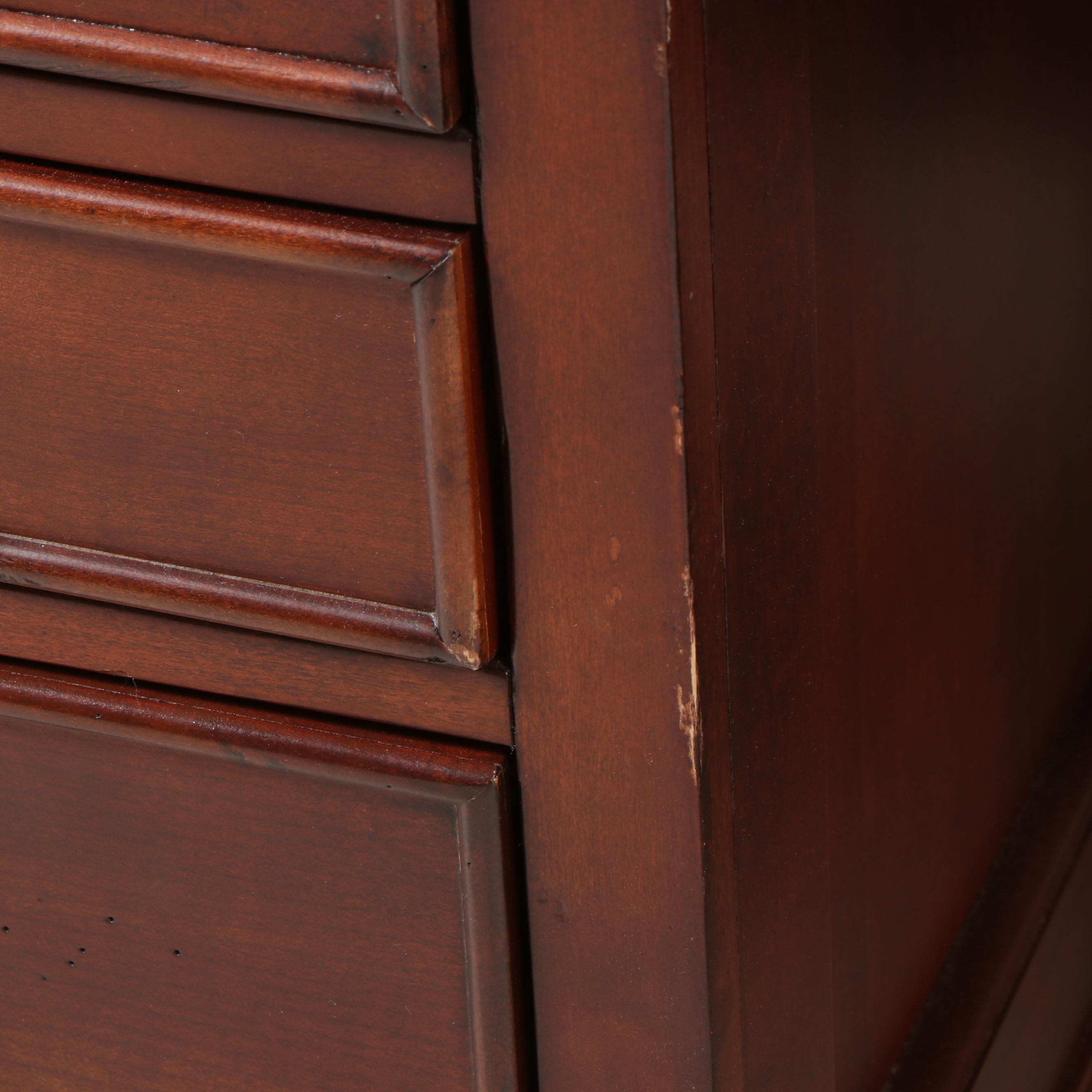 Mahogany-Stained Executive Desk with Global Upholstery Adjustable Chair