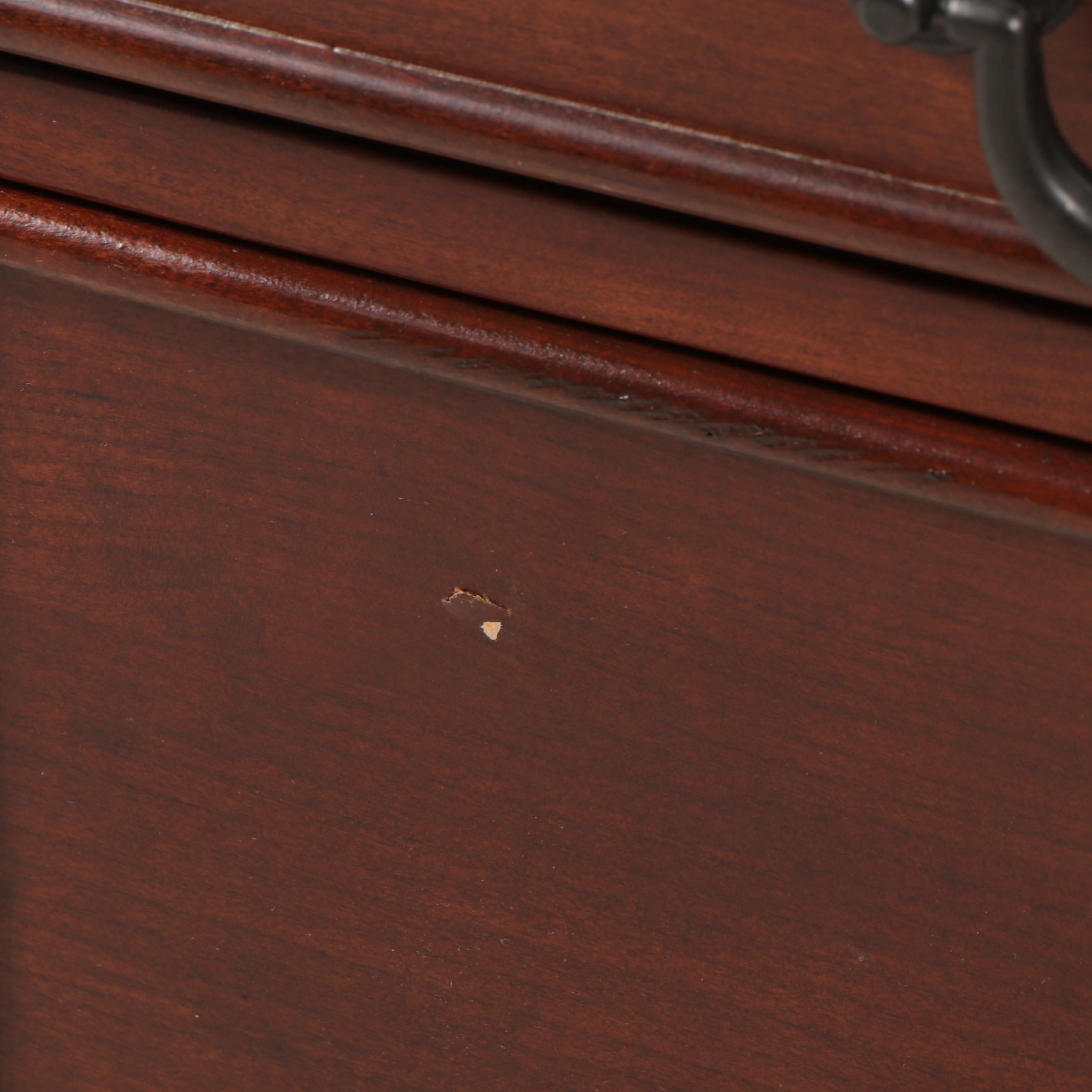 Mahogany-Stained Executive Desk with Global Upholstery Adjustable Chair