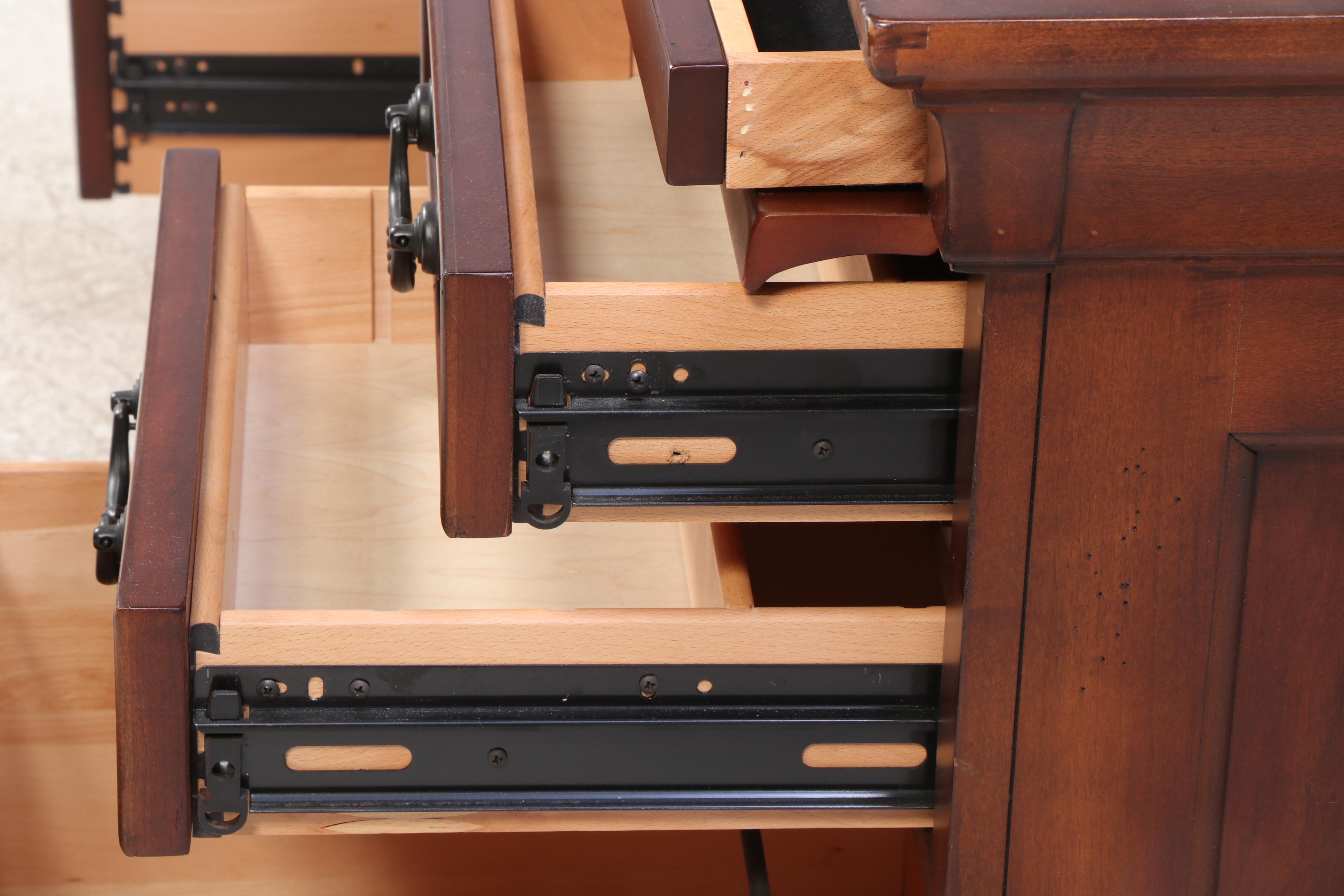 Mahogany-Stained Executive Desk with Global Upholstery Adjustable Chair