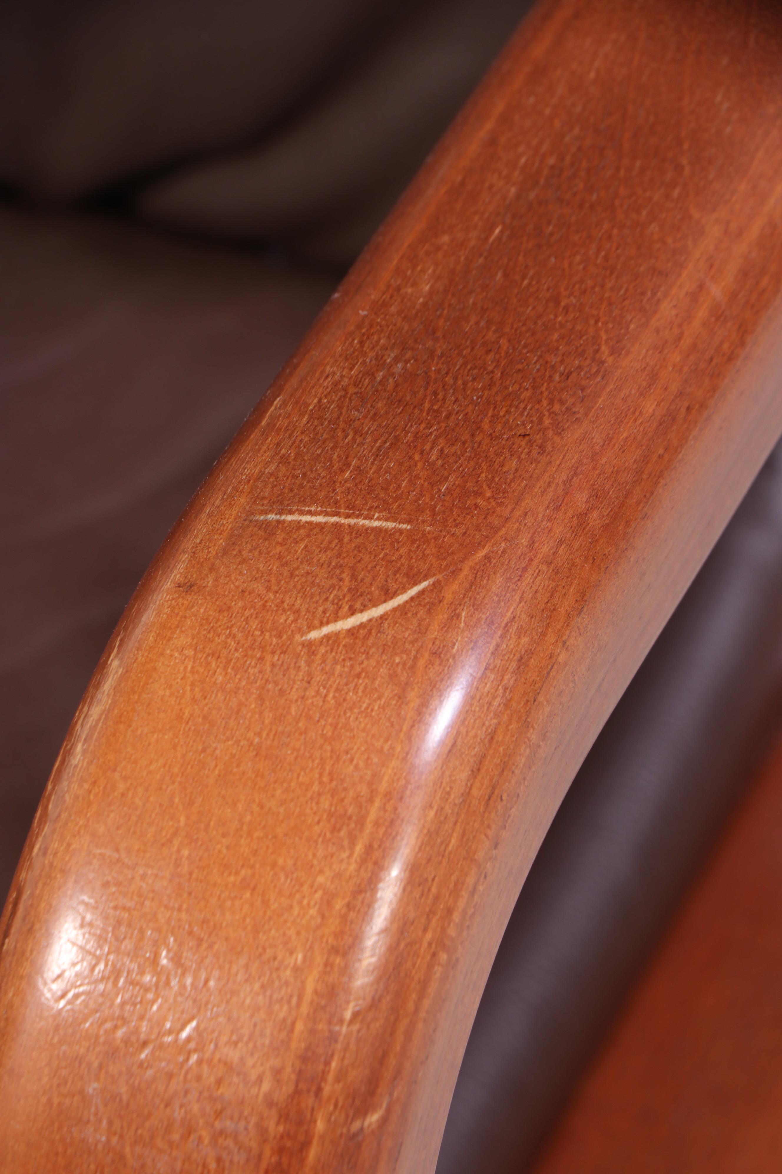 Mahogany-Stained Executive Desk with Global Upholstery Adjustable Chair