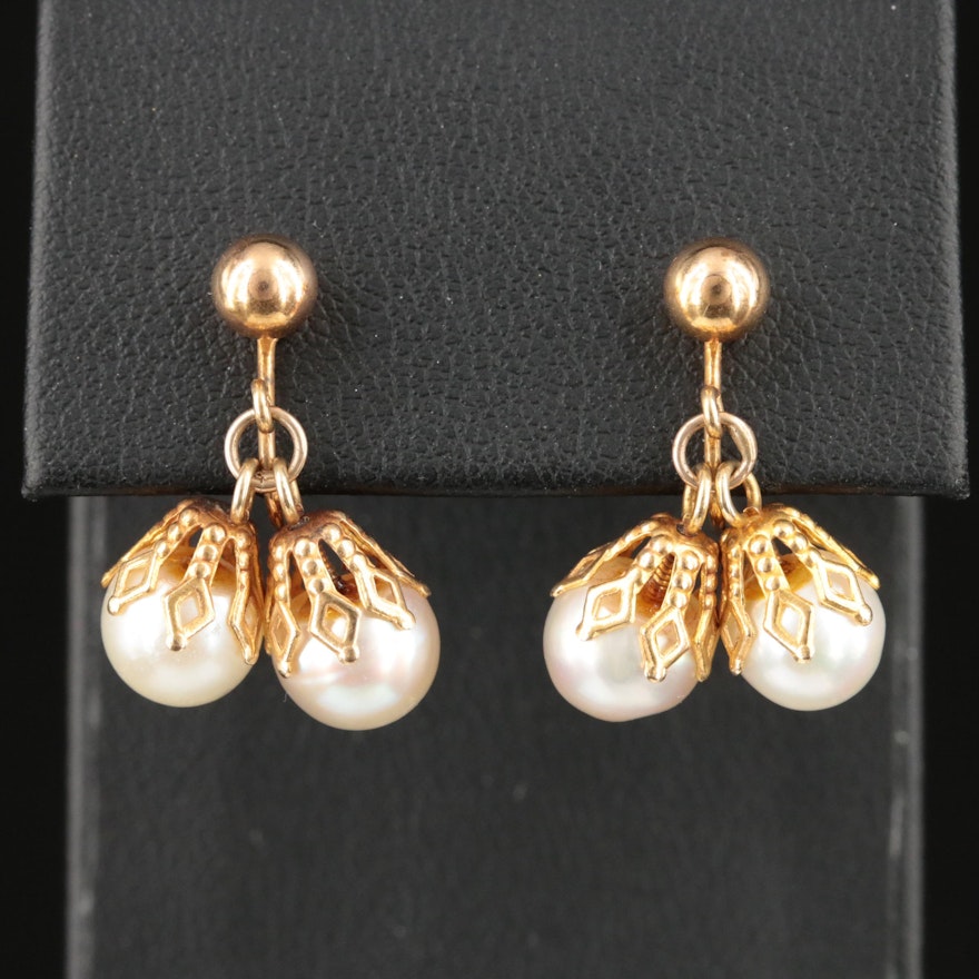 Vintage 14K Pearl Earrings