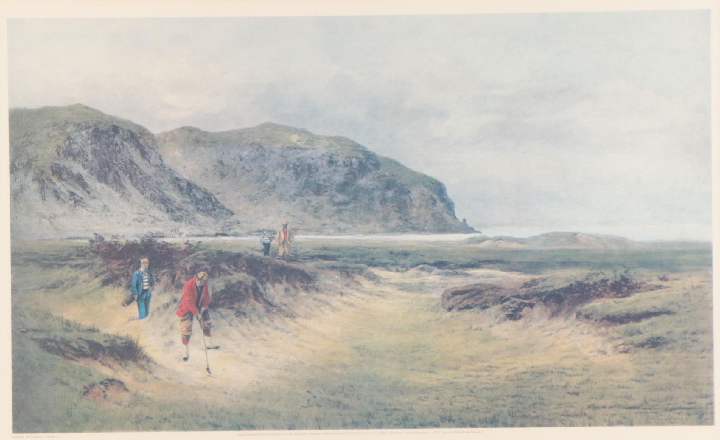 Golf Scene Offset Lithographs After Douglas Adams Including "The Putting Green"