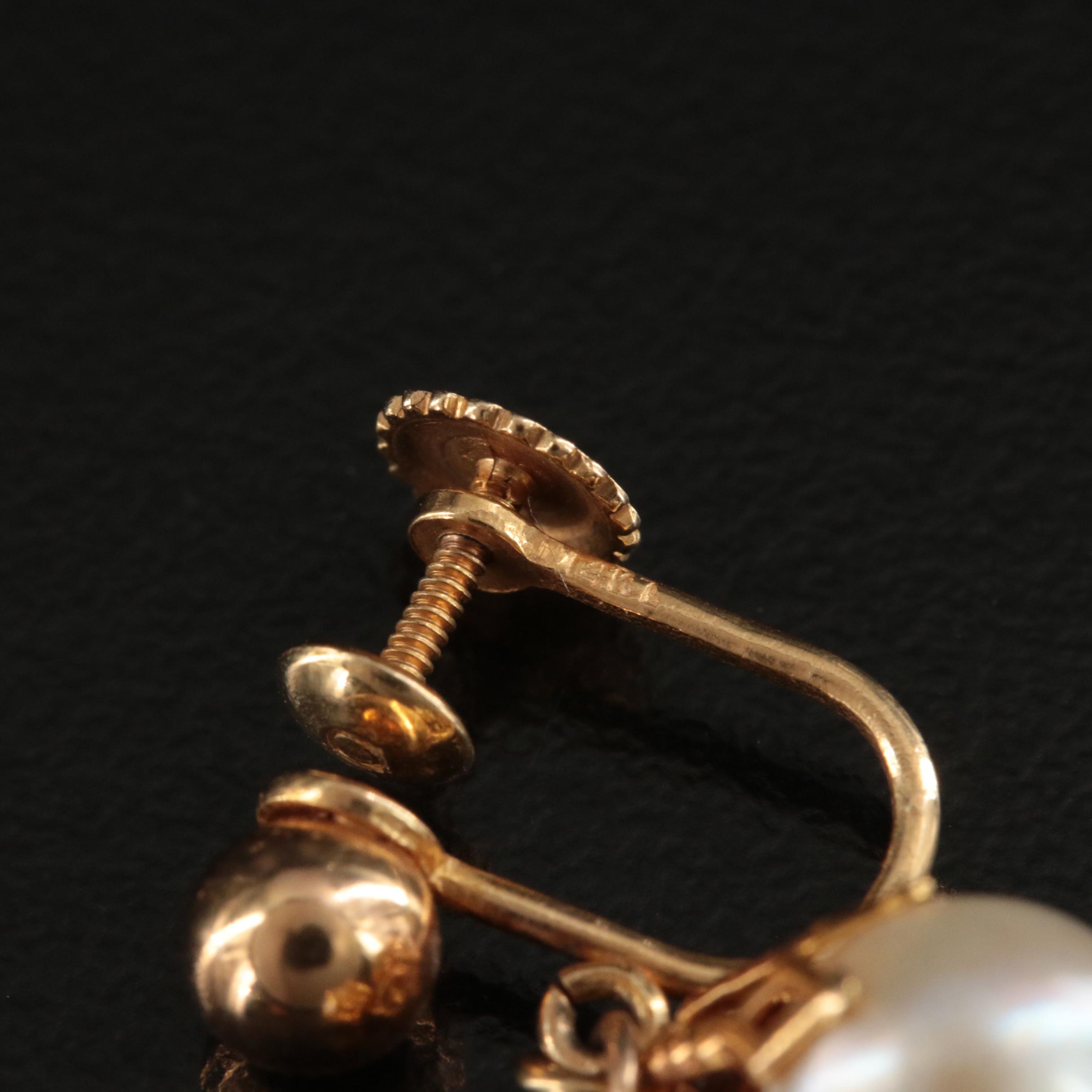 Vintage 14K Pearl Earrings