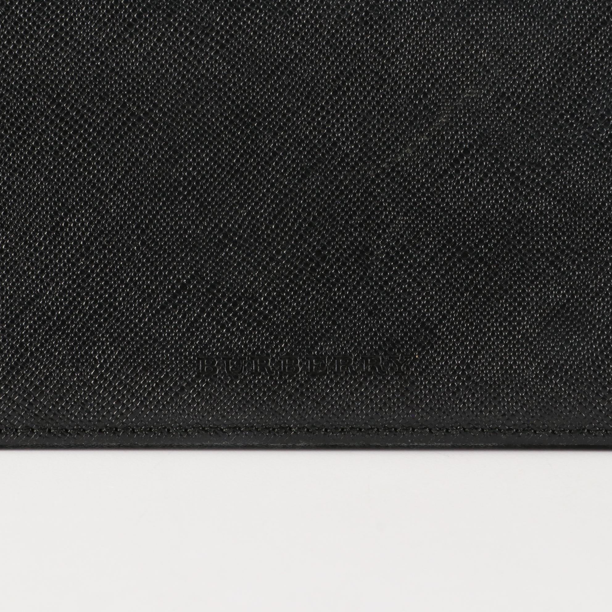 Burberry Long Wallet in Black Saffiano Leather with Box