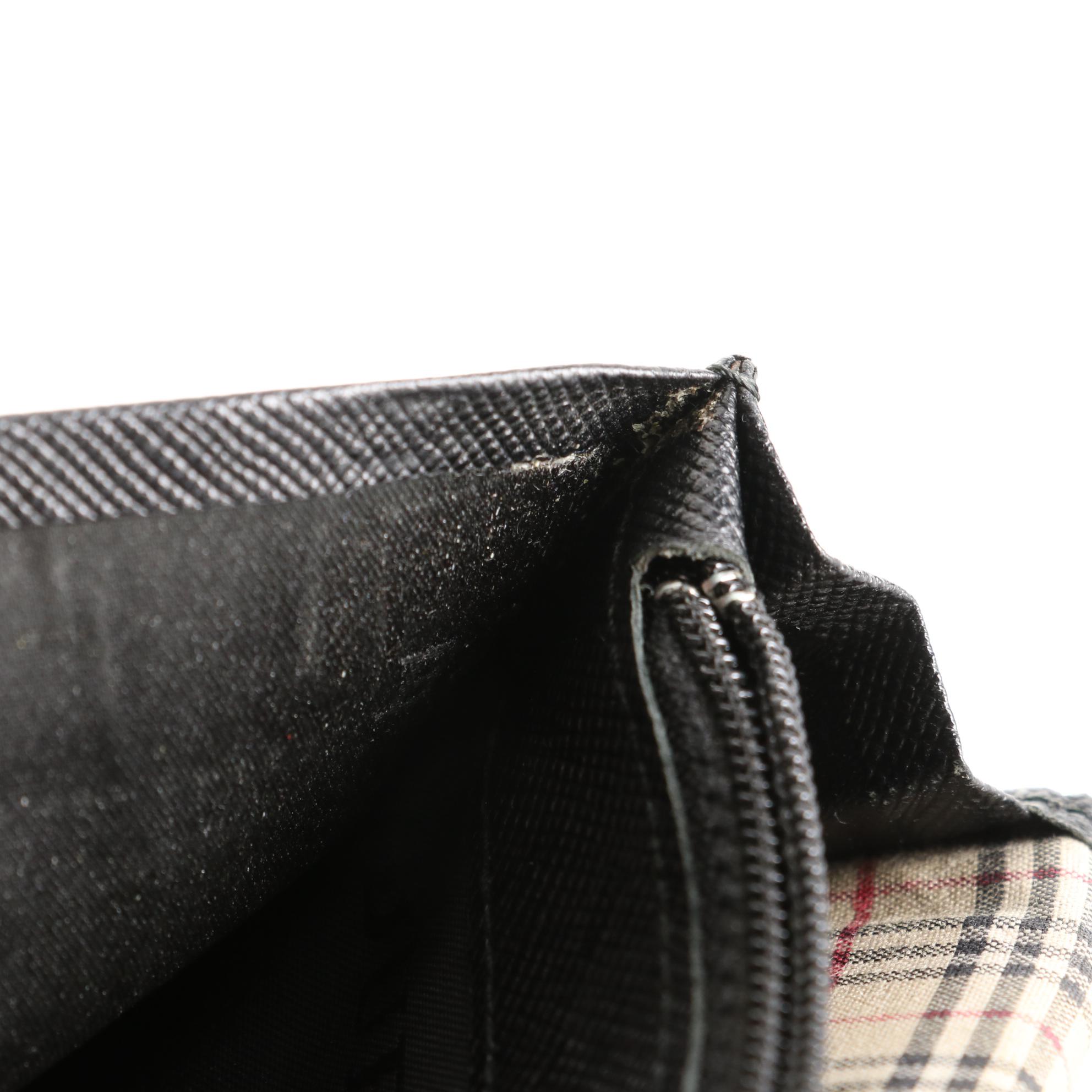 Burberry Long Wallet in Black Saffiano Leather with Box