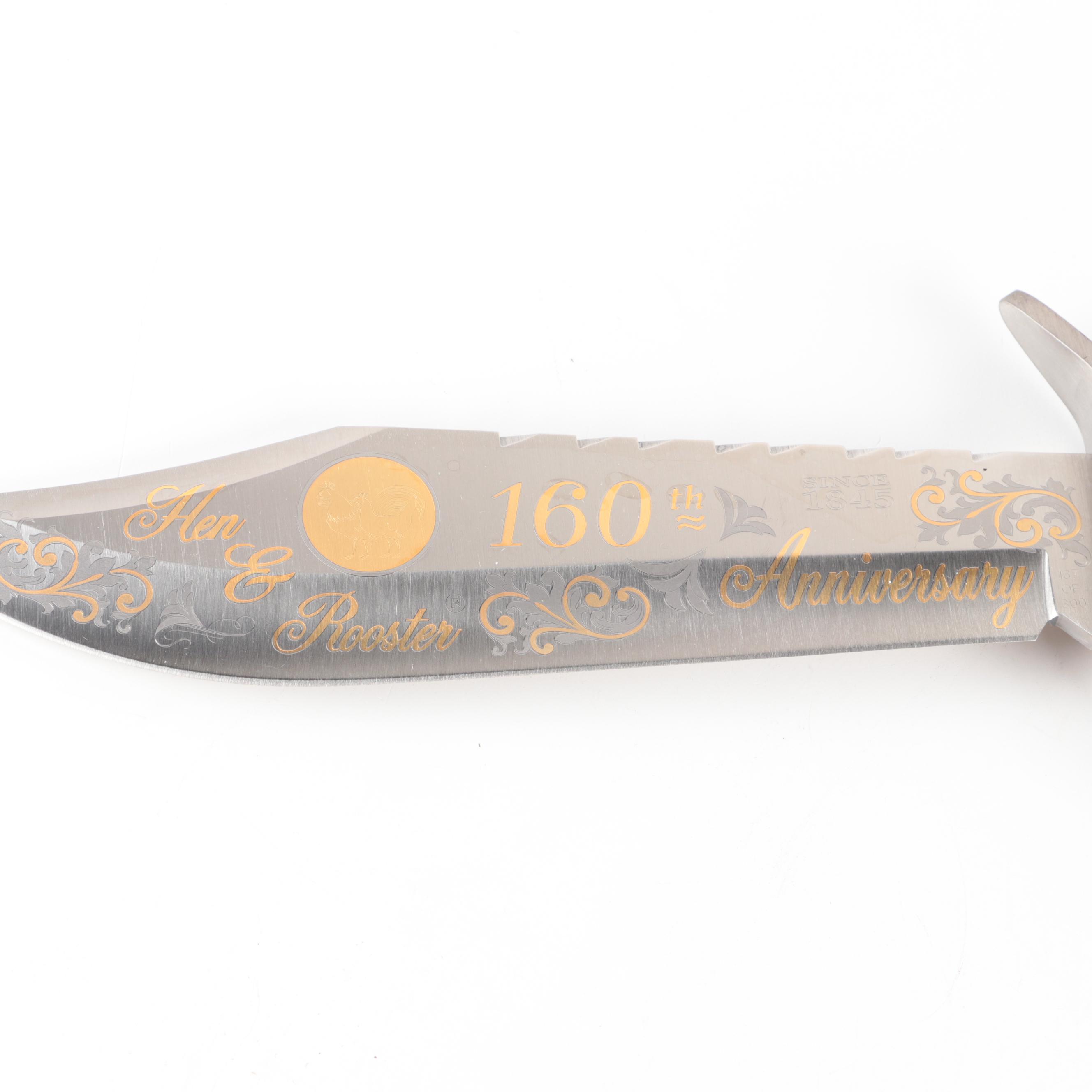 Hen & Rooster Limited Edition 160th Anniversary Bowie Knife with Scabbard