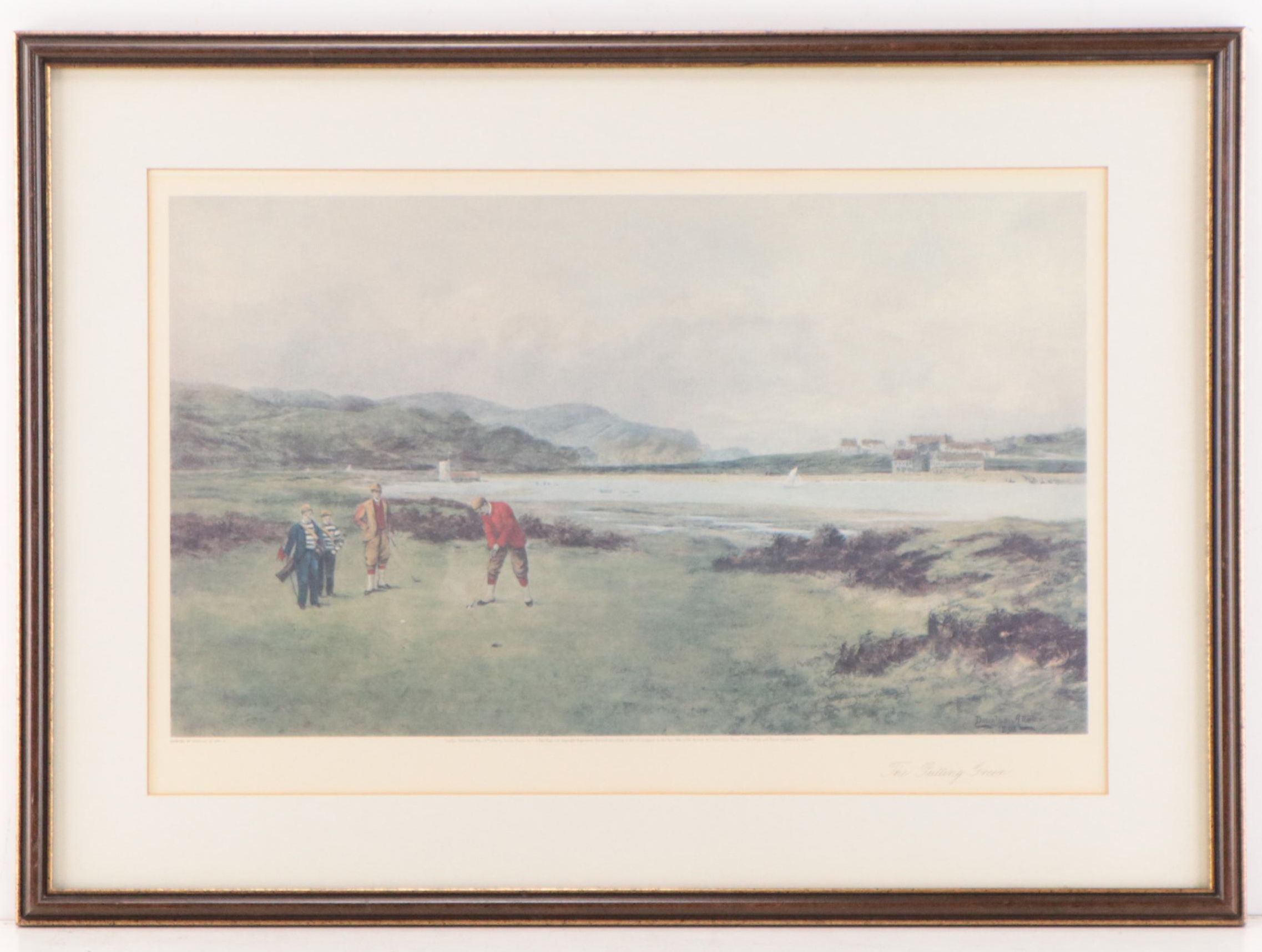Golf Scene Offset Lithographs After Douglas Adams Including "The Putting Green"